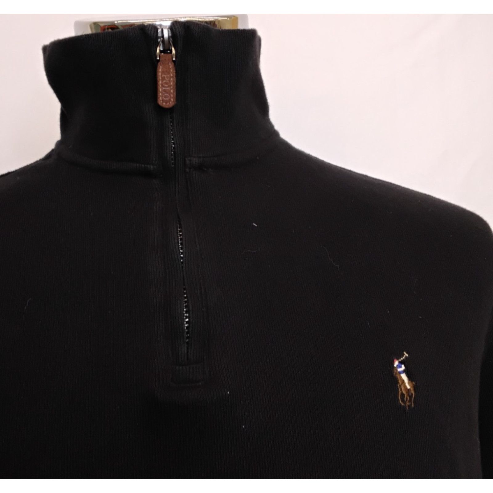 Polo Ralph Lauren Polo Ralph Lauren Estate-Rib 1/4 Zip Sweater Men L Black Size US L / EU 52-54 / 3 - 5 Thumbnail