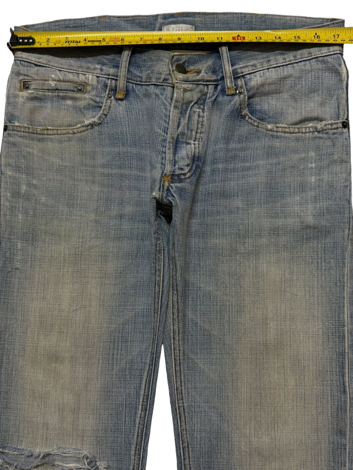 If Six Was Nine Vintage Y2K Japanese Brand Blue Mud Wash Ripped Straight Leg Size US 34 / EU 50 - 8 Thumbnail