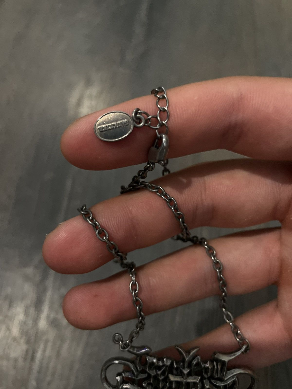 Jean Paul Gaultier × Vintage Jean Paul Gaultier 90s gothic spellout satanic logo necklace Size ONE SIZE - 5 Thumbnail
