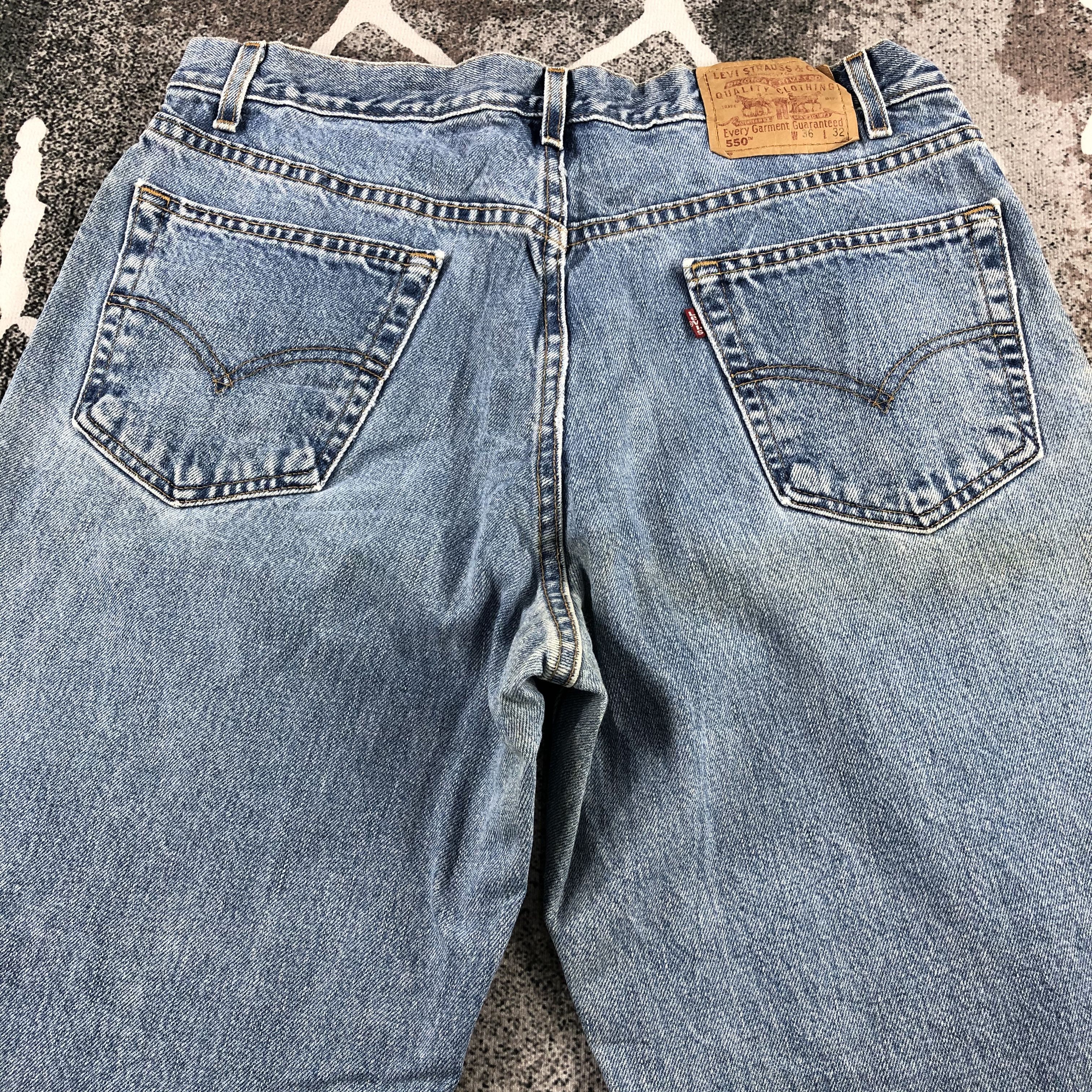 Levi's Vintage Levi's 550 Jeans Faded Blue Denim KJ1030 Size US 35 - 4 Thumbnail