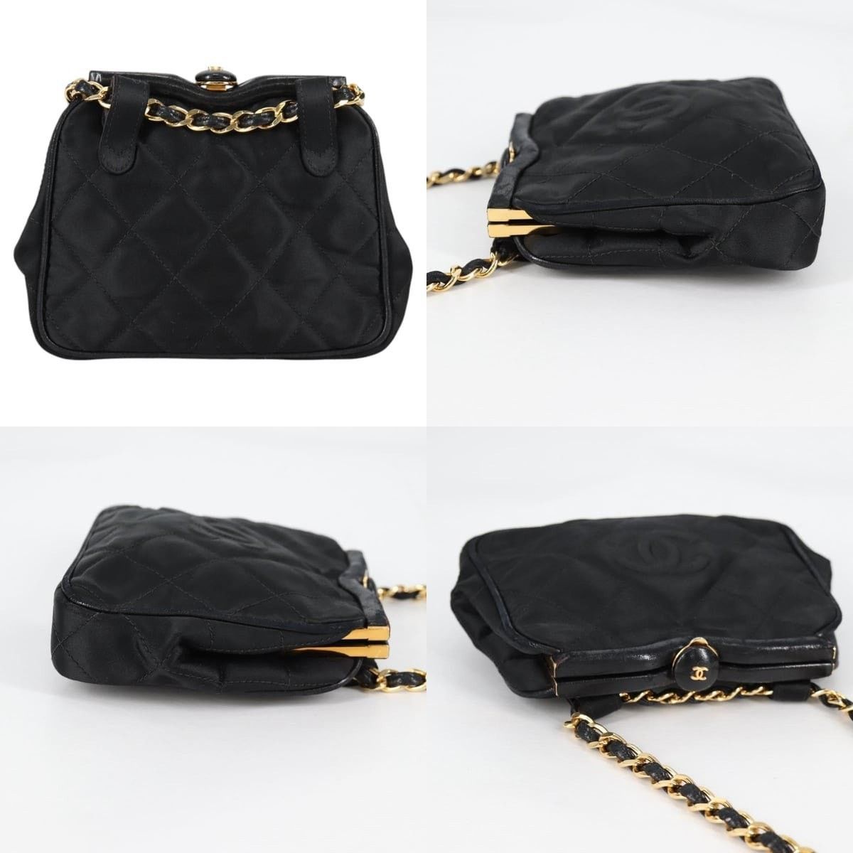 Chanel Chanel Matelasse Waist Bag Satin Black Gold CC Size ONE SIZE - 3 Thumbnail