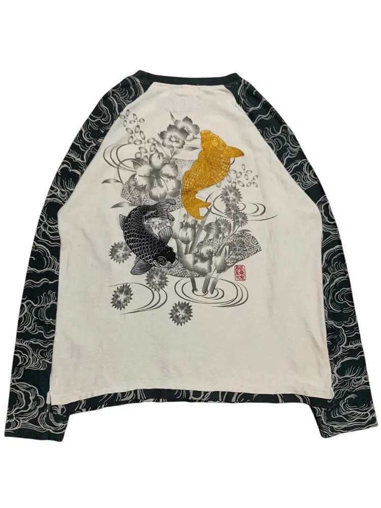 Japanese Brand Karakuri Tamashi multi pocket sukajan tatto koi L/S shirt Size US XXL / EU 58 / 5 - 2 Thumbnail