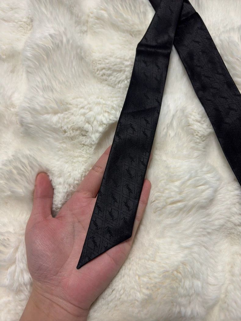 Yves Saint Laurent Saint Laruent Dark full print high set silk tie 2502-Nextar Size ONE SIZE - 4 Thumbnail