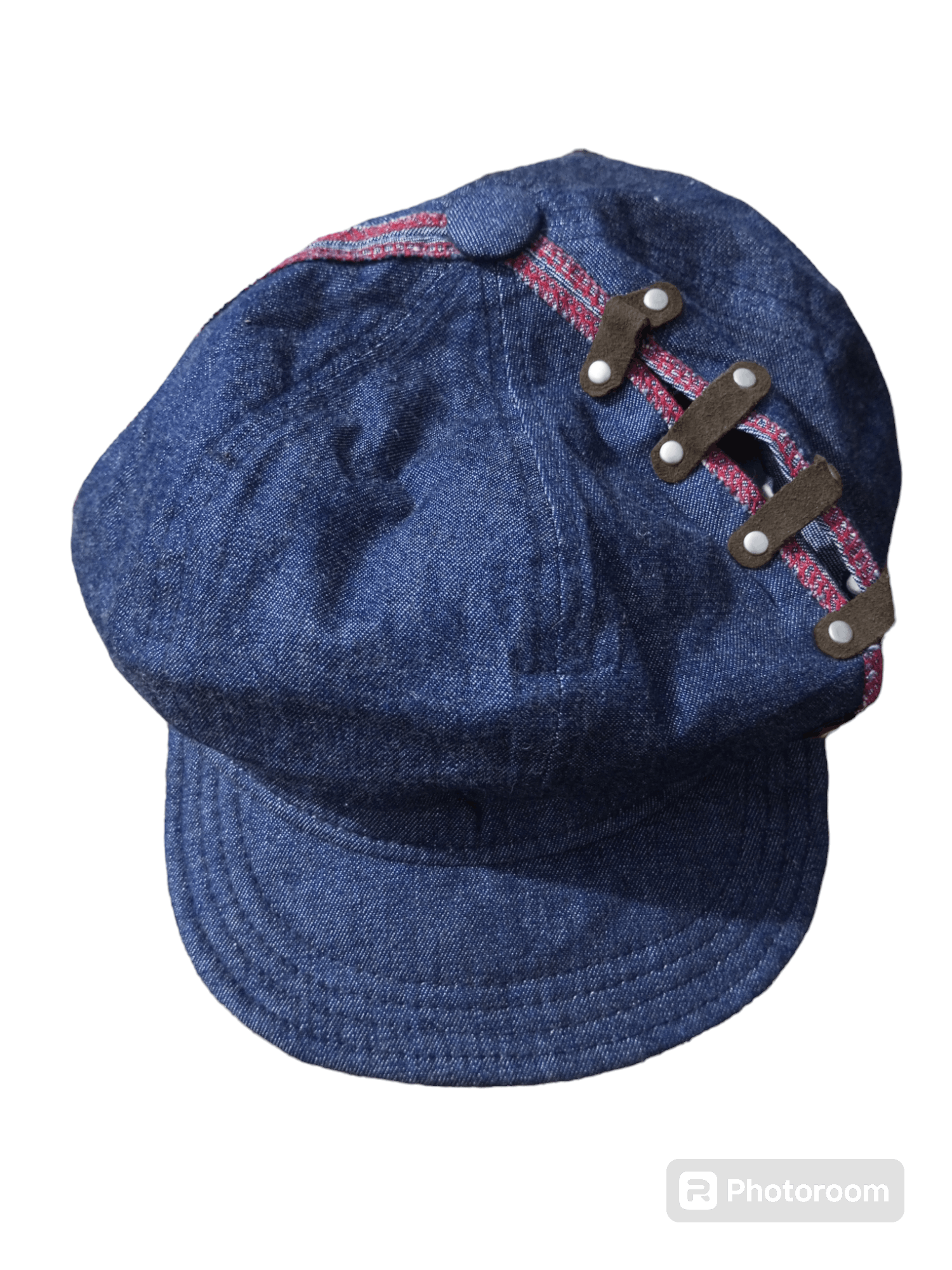 Japanese Brand Vintage dirty oil jeans newboys denim hats Size ONE SIZE - 2 Thumbnail