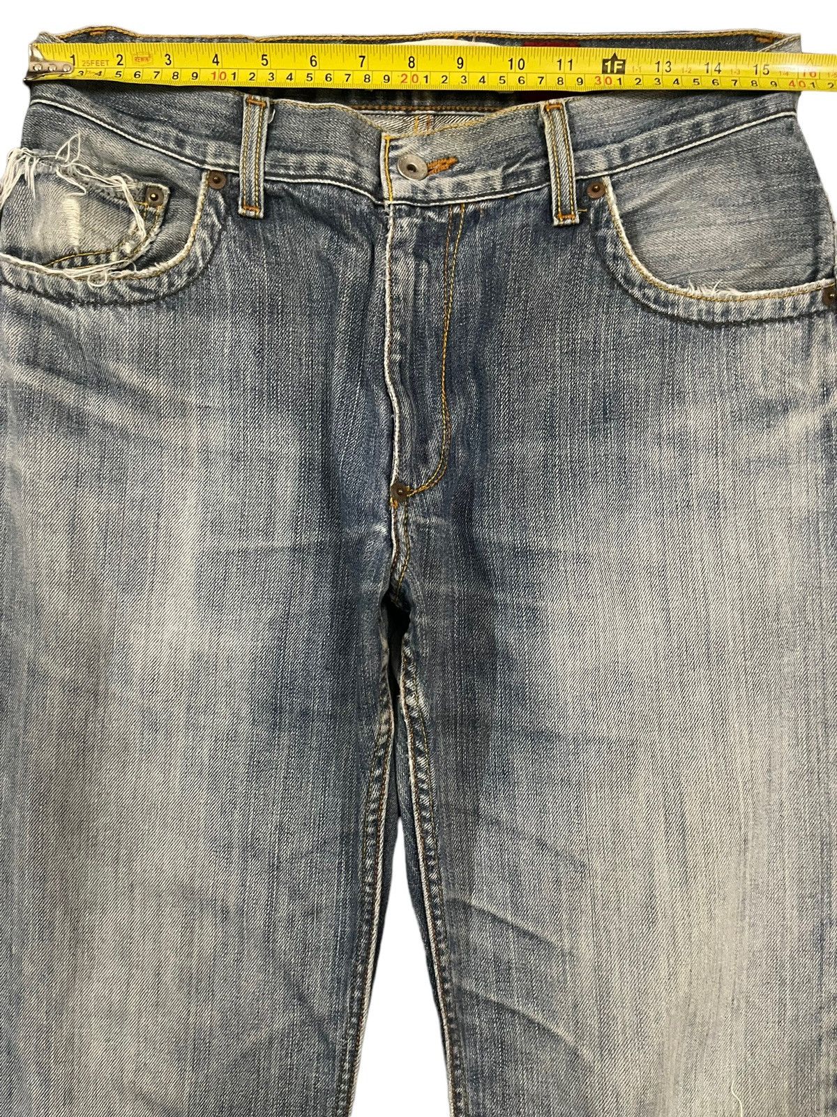 Quiksilver Vintage Quiksilver Blue Wash Distress Style Baggy Jeans Size US 31 - 14 Thumbnail