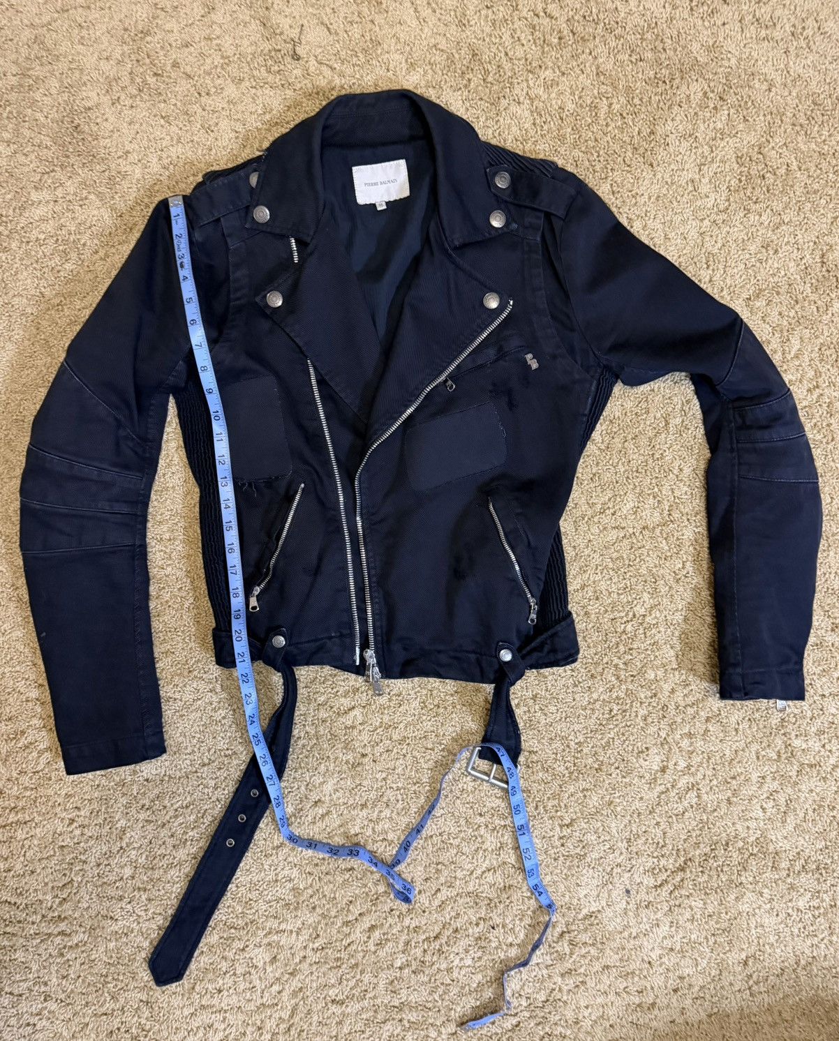 Pierre Balmain Pierre Balmain Cotton Moto Jacket Size US XXS / EU 40 - 13 Thumbnail