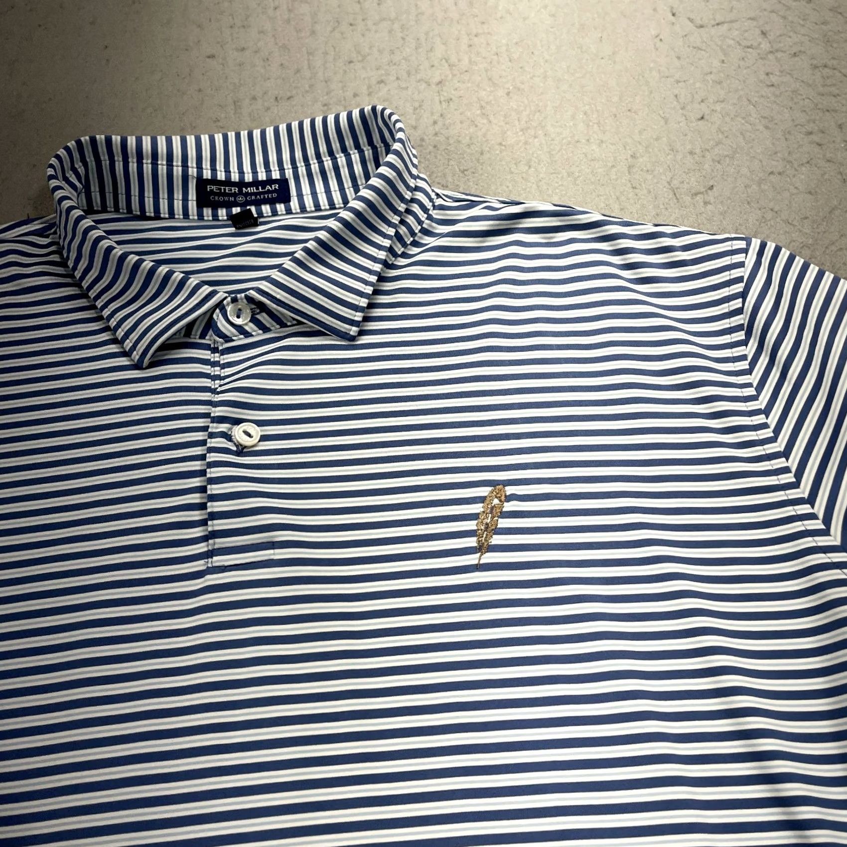 Peter Millar Peter Millar Crown Sport Polo Shirt Mens XL Blue Striped Logo Golf Crown Crafted 90s Classic Sports Mens XL Blue Polo Shirt Size US XL / EU 56 / 4 - 3 Thumbnail