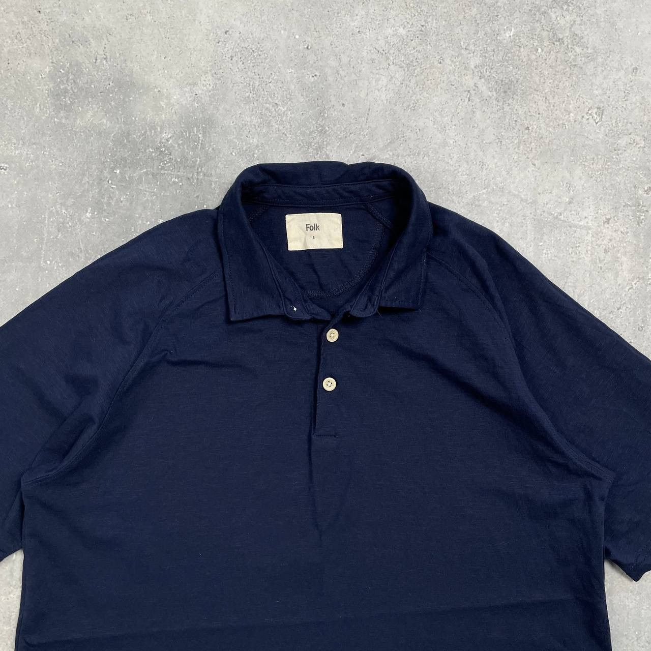Folk Folk Three Button Cotton/ Viscose Polo Shirt Blue Size 5 XL Size US XL / EU 56 / 4 - 2 Thumbnail