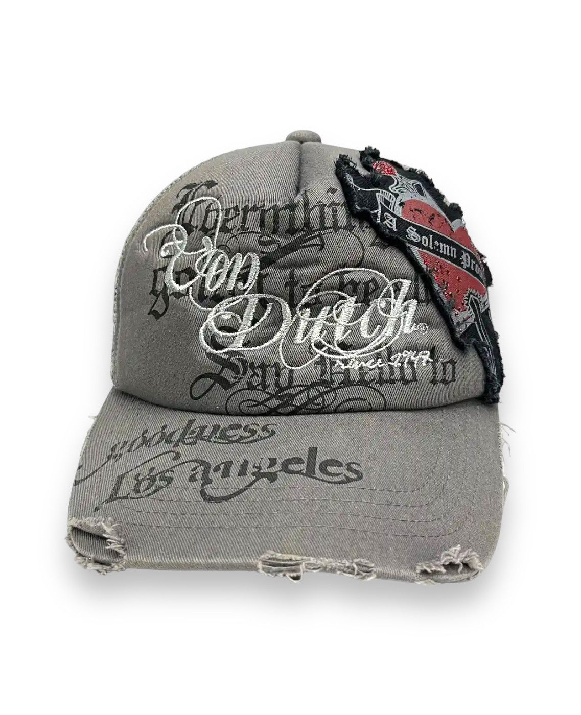 Von Dutch SICK 90’s VON DUTCH A SOLEMN PROMISE Heart Trucker Hat Size ONE SIZE - 5 Thumbnail