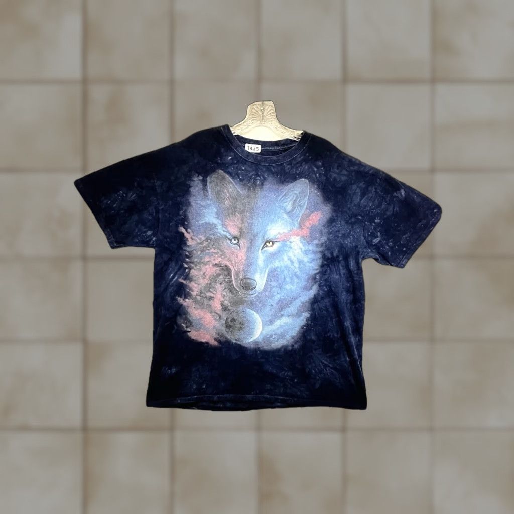 The Mountain VINTAGE The Mountain Men's Space Wolf T-Shirt XL Crew Neck Short Sleeve Cotton All Seasons Size US XL / EU 56 / 4 - 1 Thumbnail