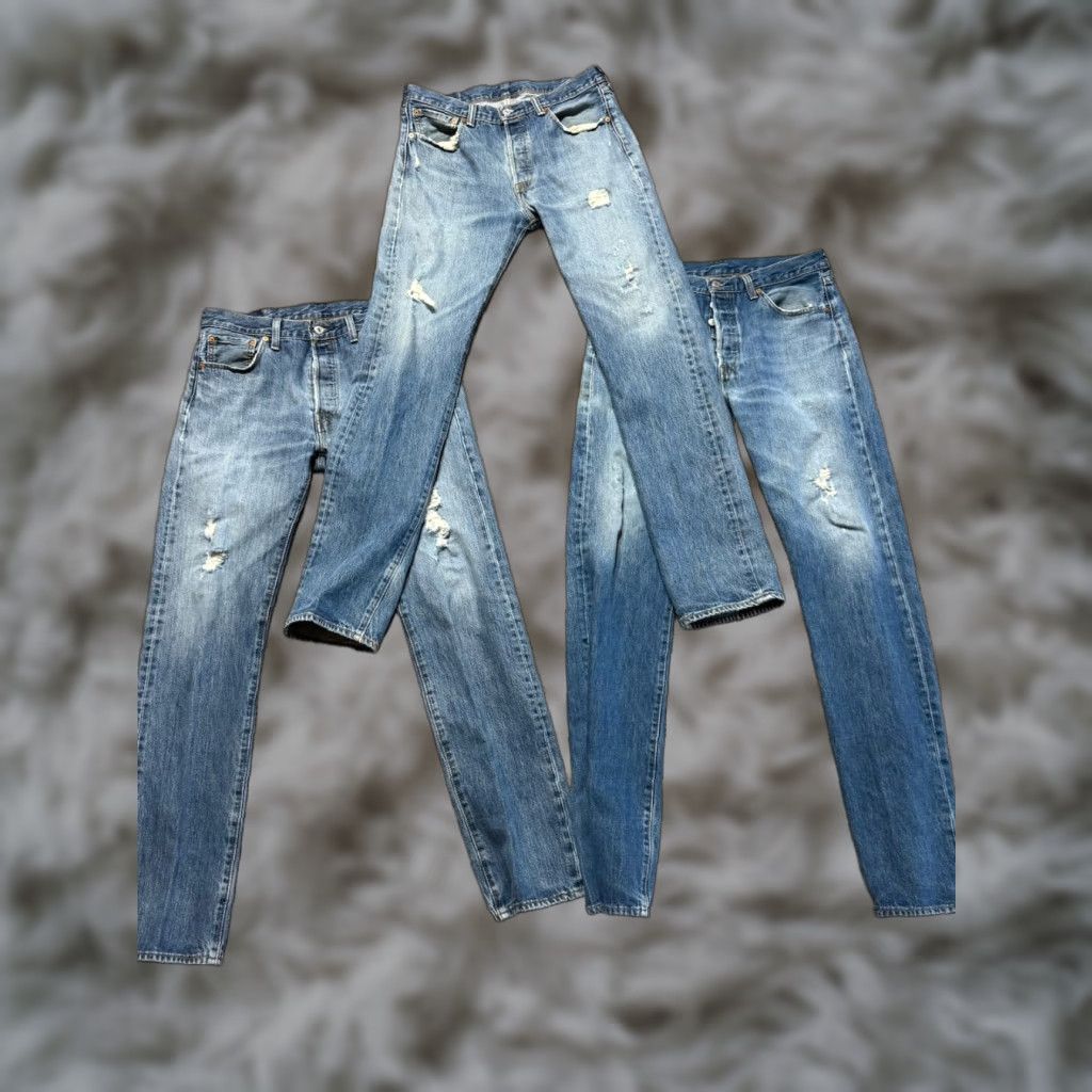 VINTAGE Levi's 501 Jeans Men 33x36 Distressed Straight Blue Denim 33 501 Model Regular Size Type: Regular Jeans