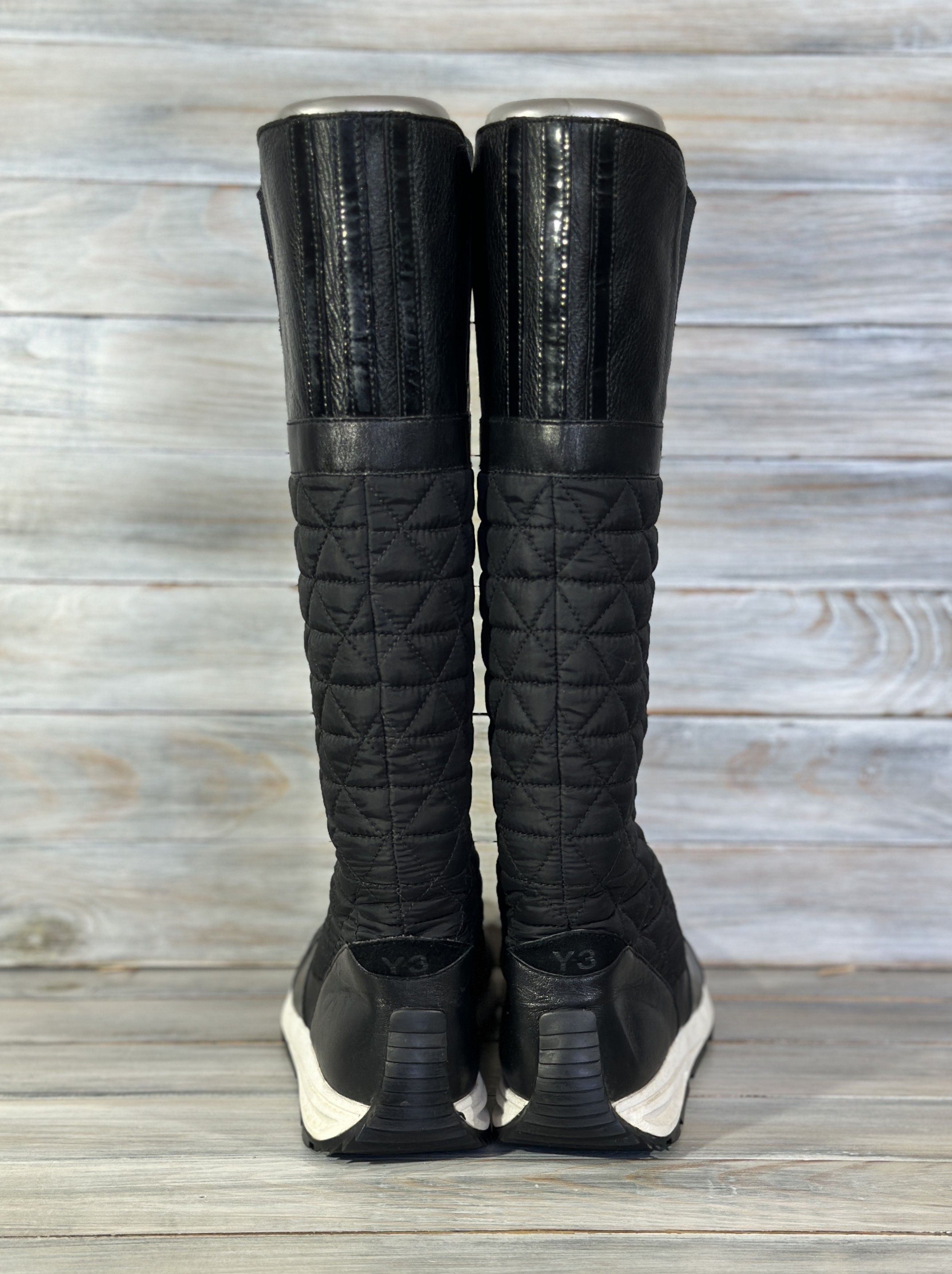 Yohji Yamamoto Y-3 by Yohji Yamamoto 'Anouk' Adidas Leather Quilted Boots Size US 7.5 / IT 37.5 - 7 Thumbnail