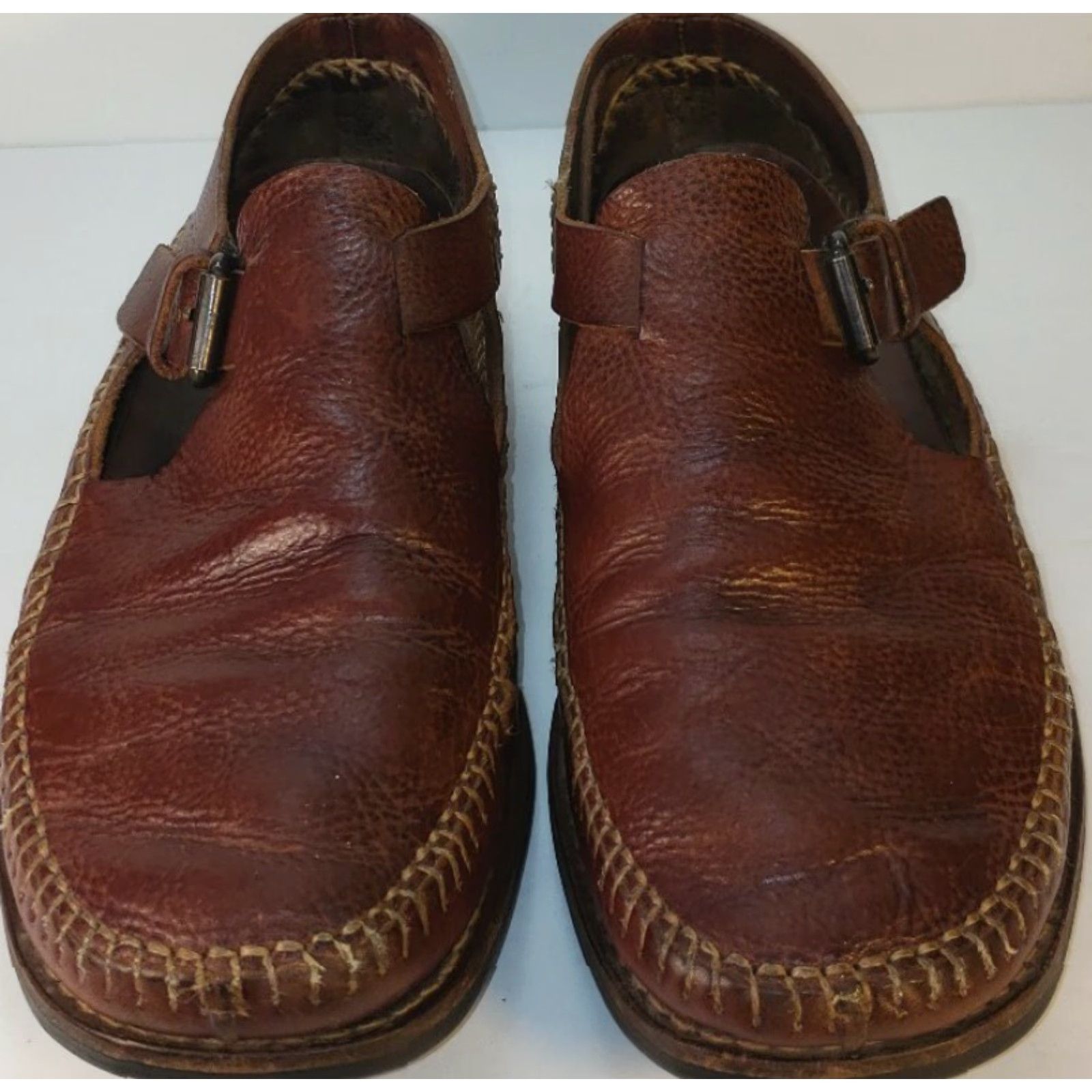 Cole Haan VINTAGE Cole Haan Hand Sewn Flats Loafer Mens 8.5M Brown Leather Buckle, Hand Sewn Flat Shoes Mens 8.5M Brown Leather Buckle, Something Different Size US 9 / EU 42 - 3 Thumbnail