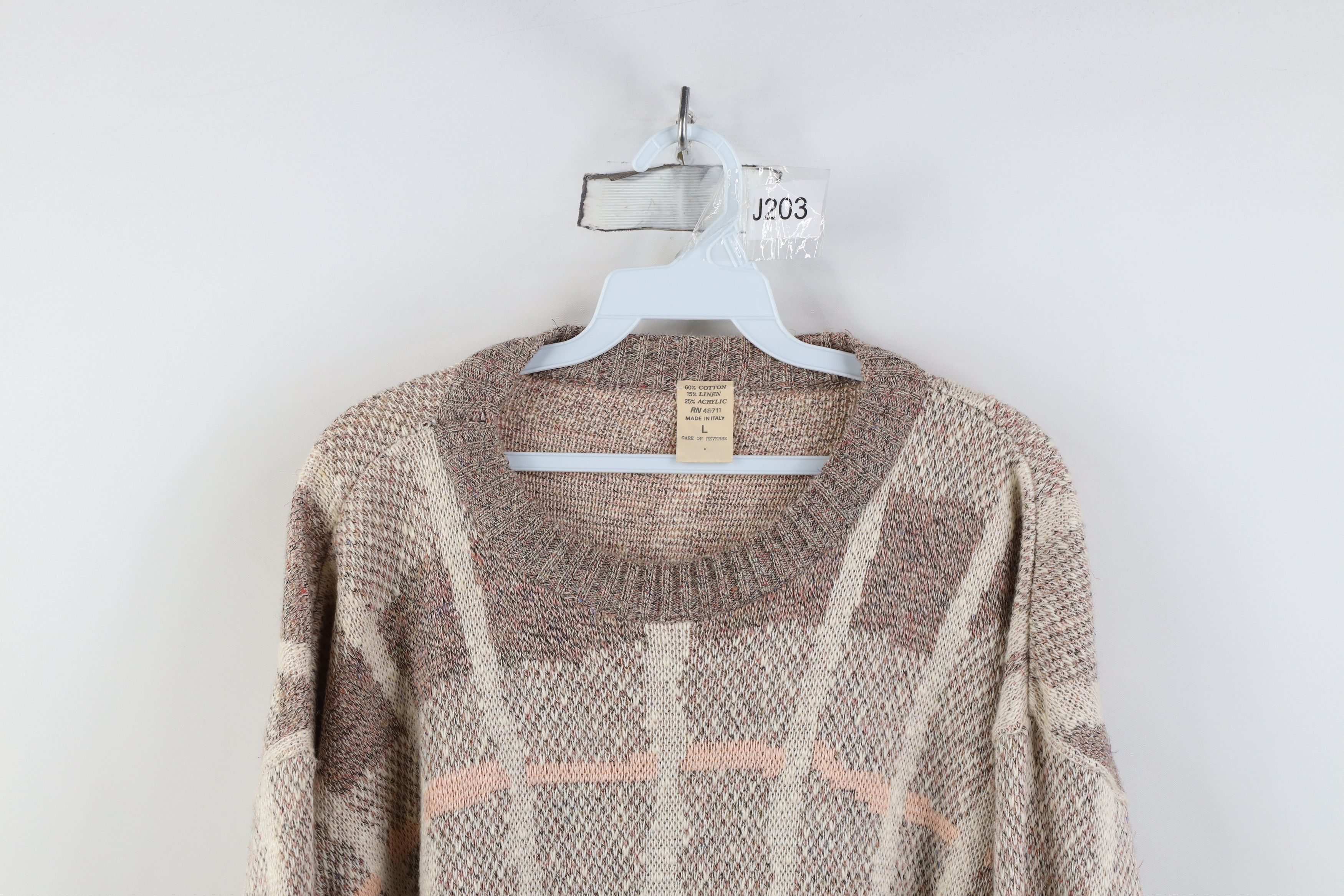 Vintage Vintage 90s Streetwear Tone Pastel Linen Blend Knit Sweater Size US L / EU 52-54 / 3 - 2 Thumbnail