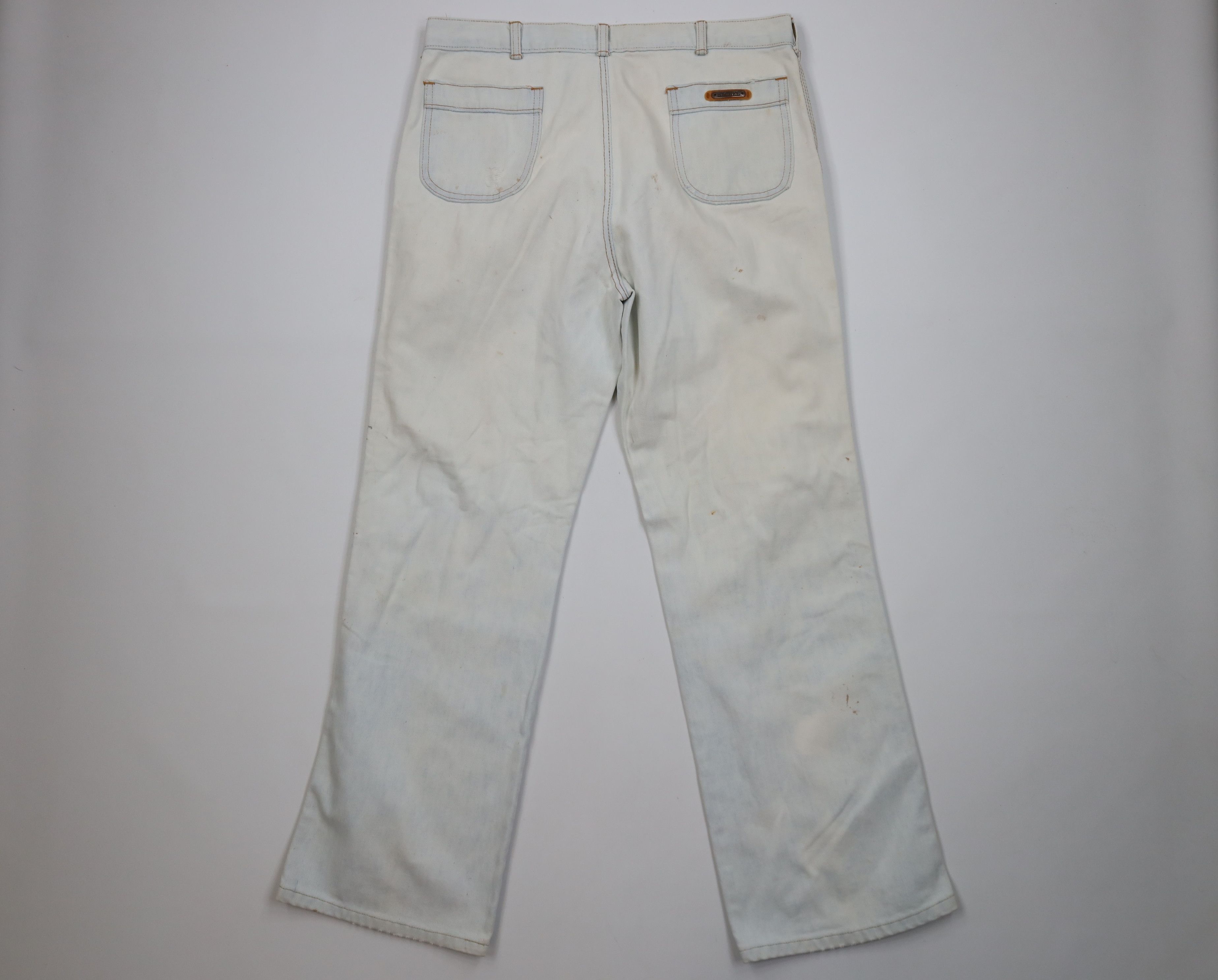 Vintage Vintage 70s Streetwear Flared Wide Leg Denim Jeans Blue Size US 36 / EU 52 - 11 Thumbnail