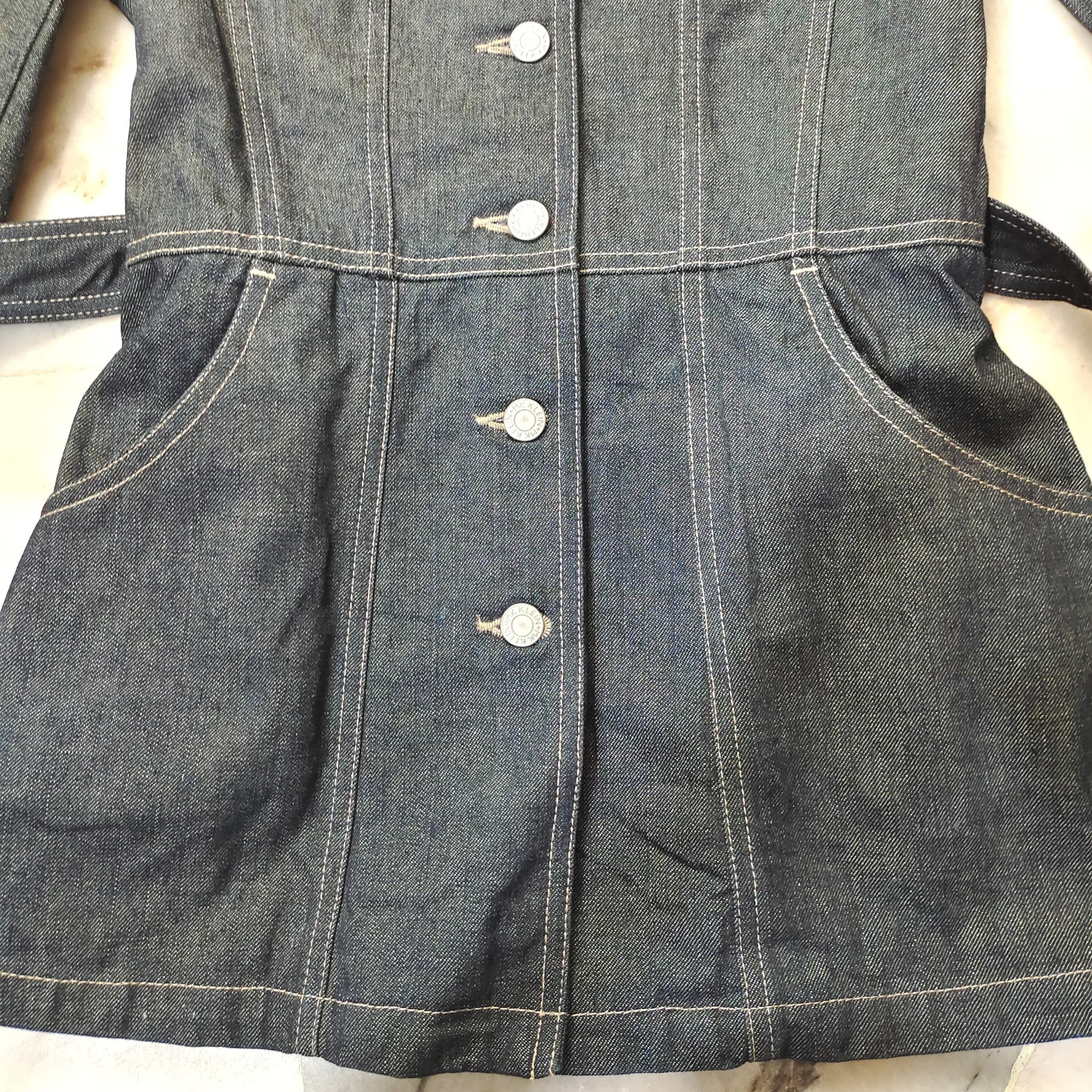 Issey Miyake MK KLEIN INDIGO BLUE DENIM TRUCKER JACKET COAT WITH BELT Size S / US 4 / IT 40 - 6 Thumbnail