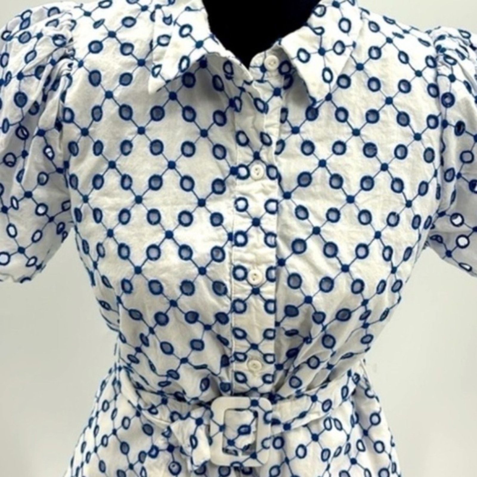 ALEXIS Alexis x Target Blue & White Tulip Eyelet‎ Dress Small EUC Size S / US 4 / IT 40 - 7 Thumbnail