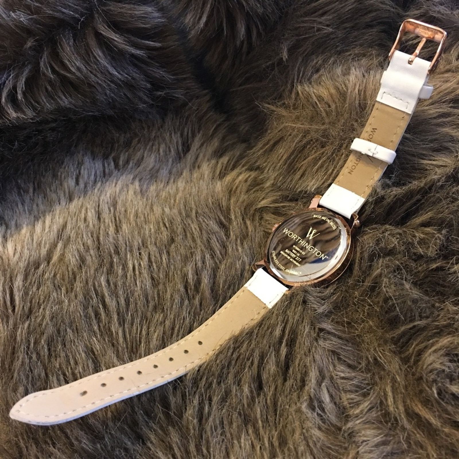 Worthington Ladies Worthington white leather band watch Size ONE SIZE - 6 Thumbnail