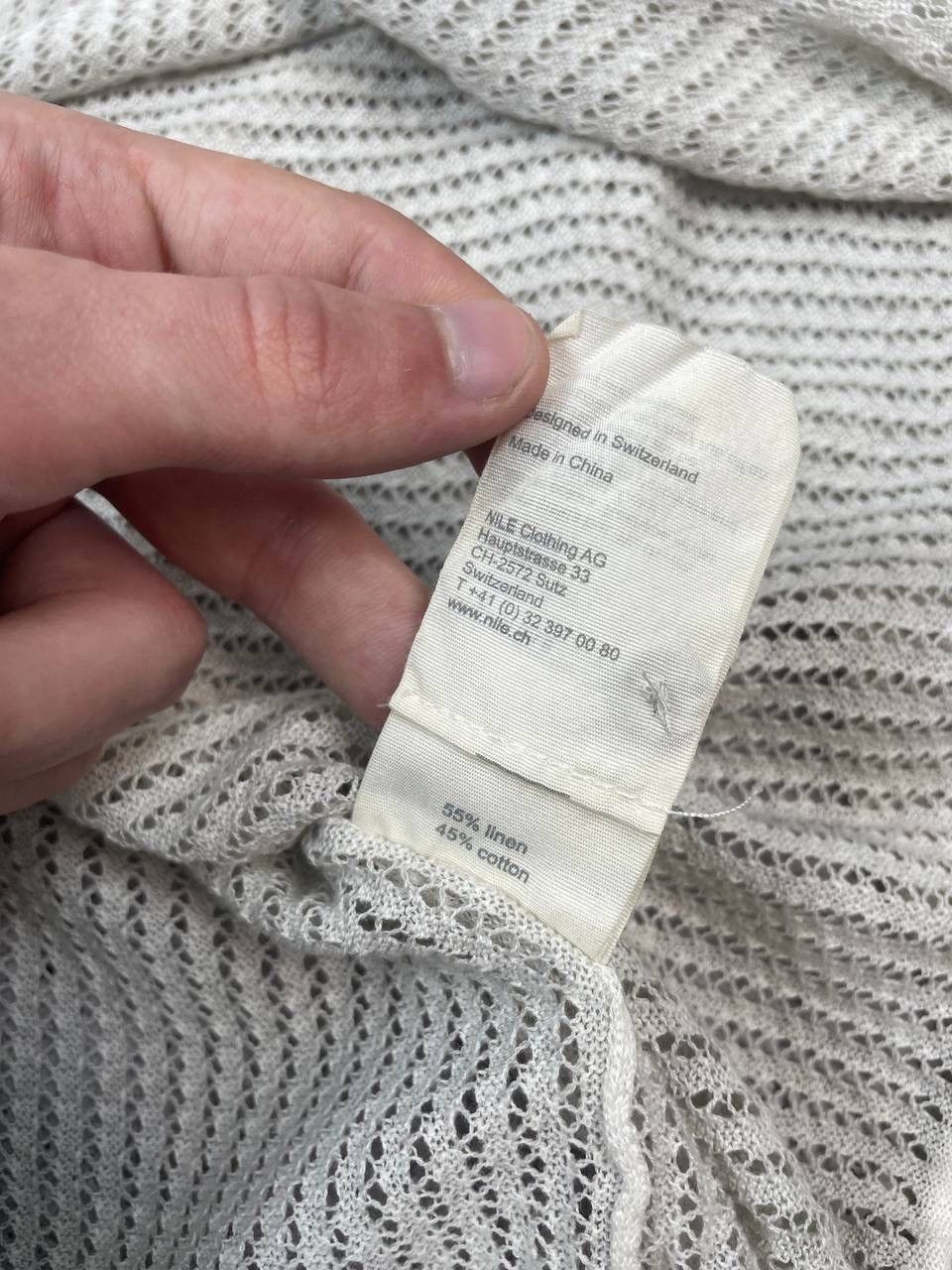 Vintage Vintage Nile Atelier Linen Mesh Knit Cardigan Sweater Y2K Size L / US 10 / IT 46 - 7 Thumbnail