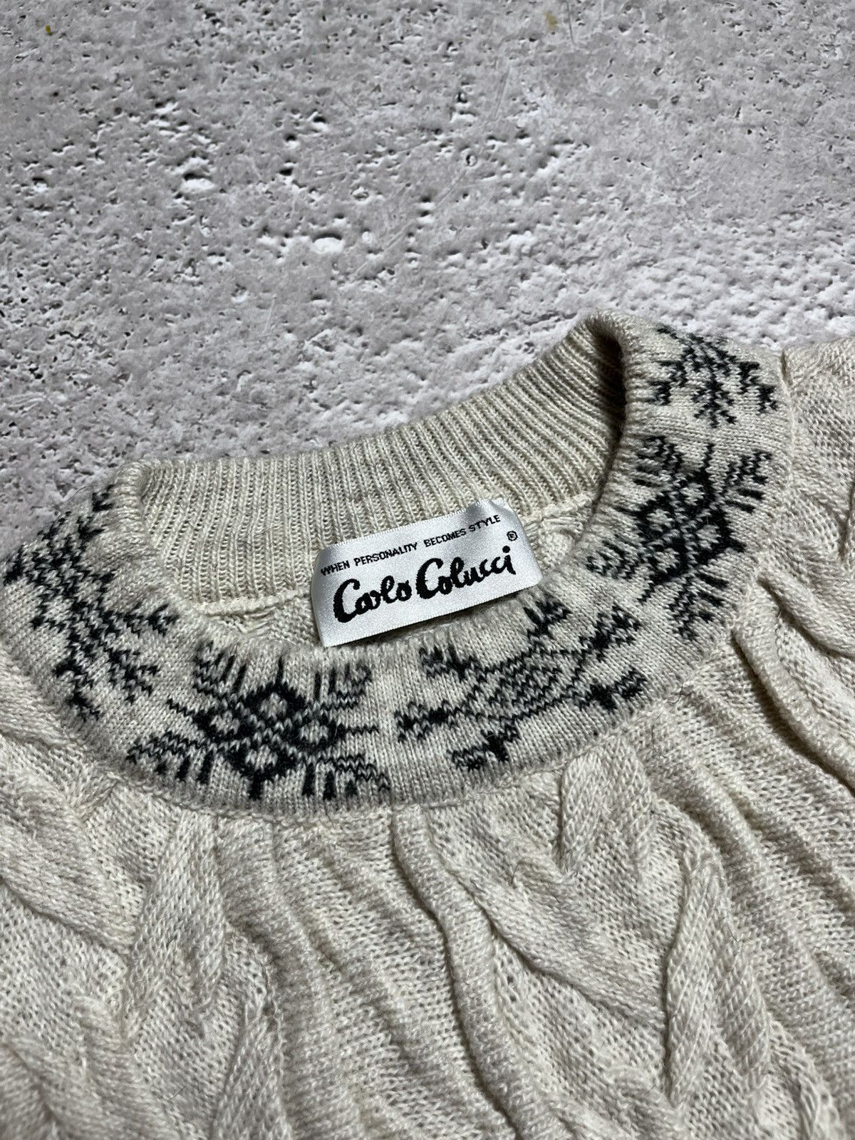 Carlo Colucci × Vintage Vintage Carlo Colucci Sweater Coogi Style Italy Striped Size US L / EU 52-54 / 3 - 6 Thumbnail
