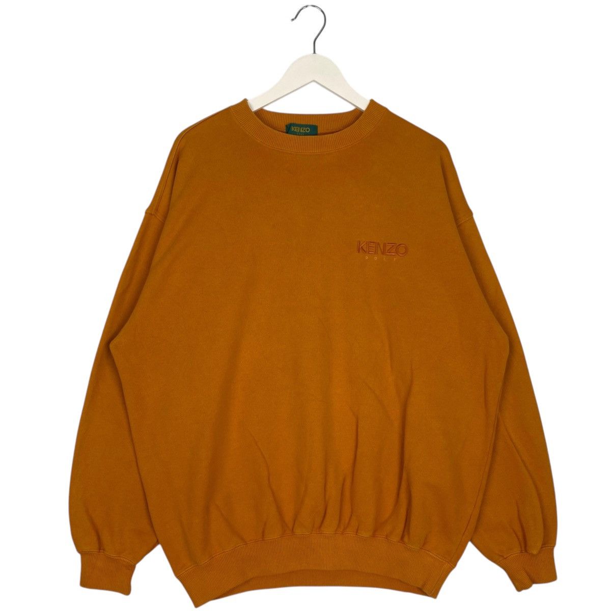 Vintage Vintage 90s Kenzo Small Logo Sweatshirt Crewneck Orange Sz M Size M / US 6-8 / IT 42-44 - 1 Thumbnail