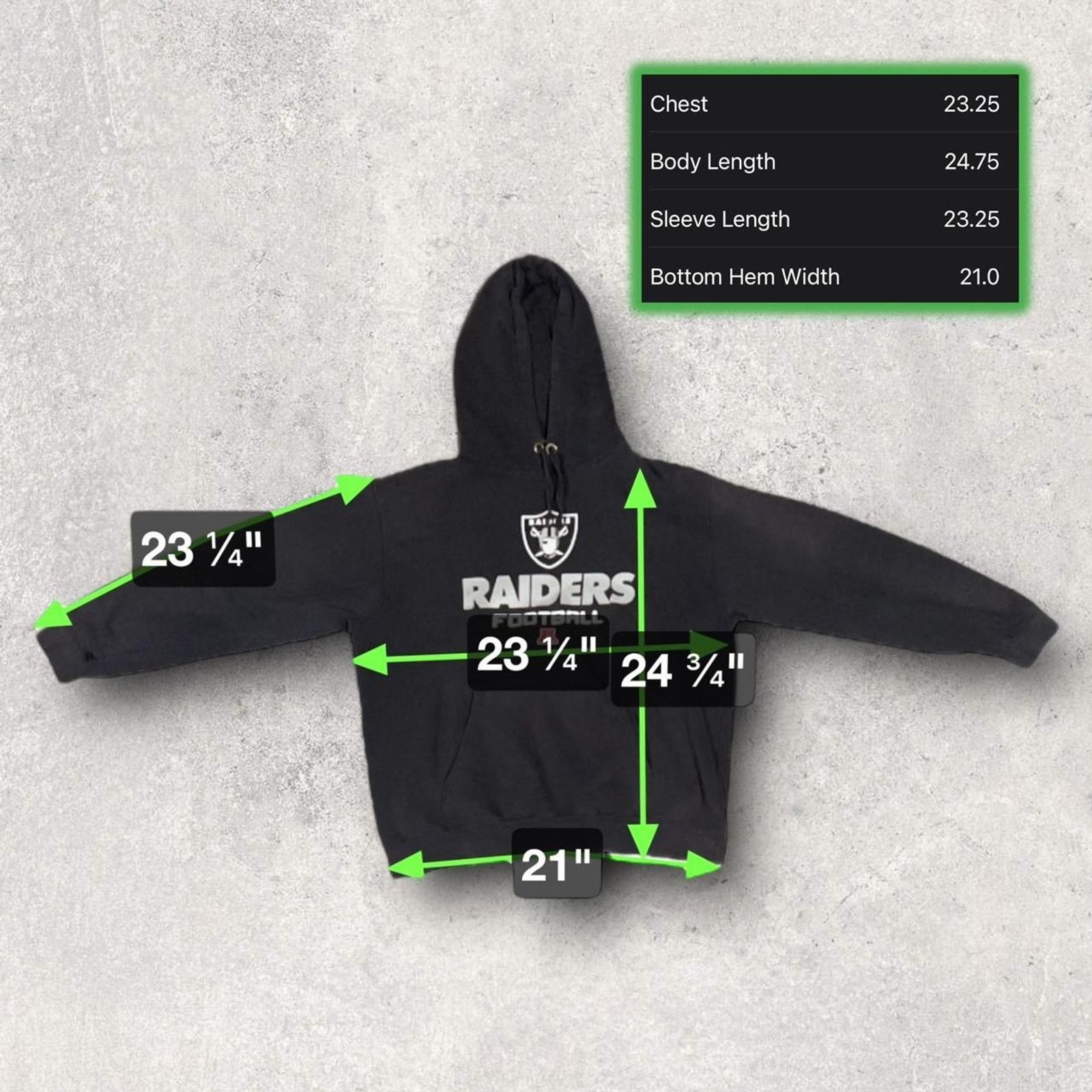 NFL NFL Las Vegas Raiders Football Big Logo Print Black Hoodie Size US L / EU 52-54 / 3 - 5 Thumbnail