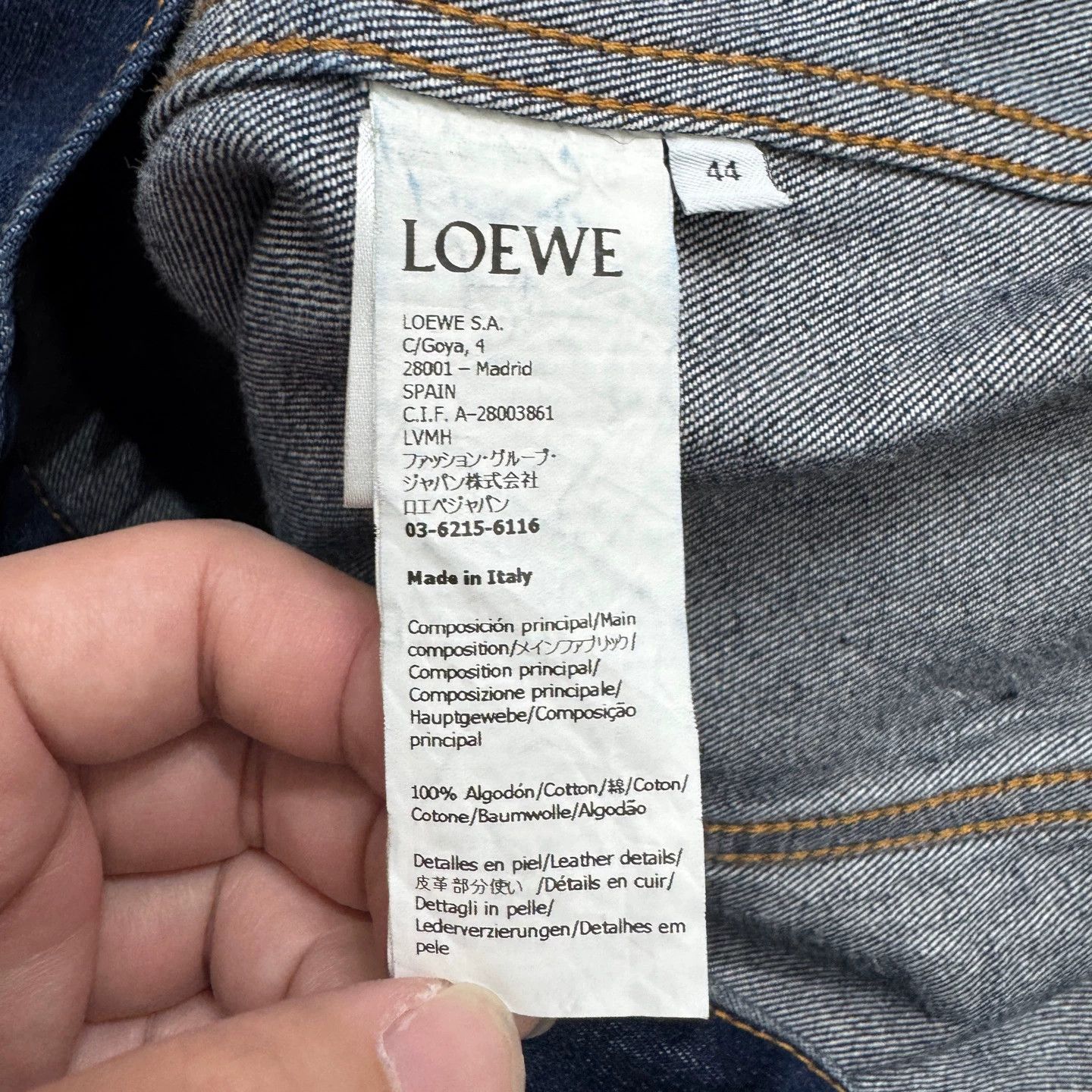 Loewe Loewe Corduroy Collar Denim Jacket 44 Size US S / EU 44-46 / 1 - 3 Thumbnail
