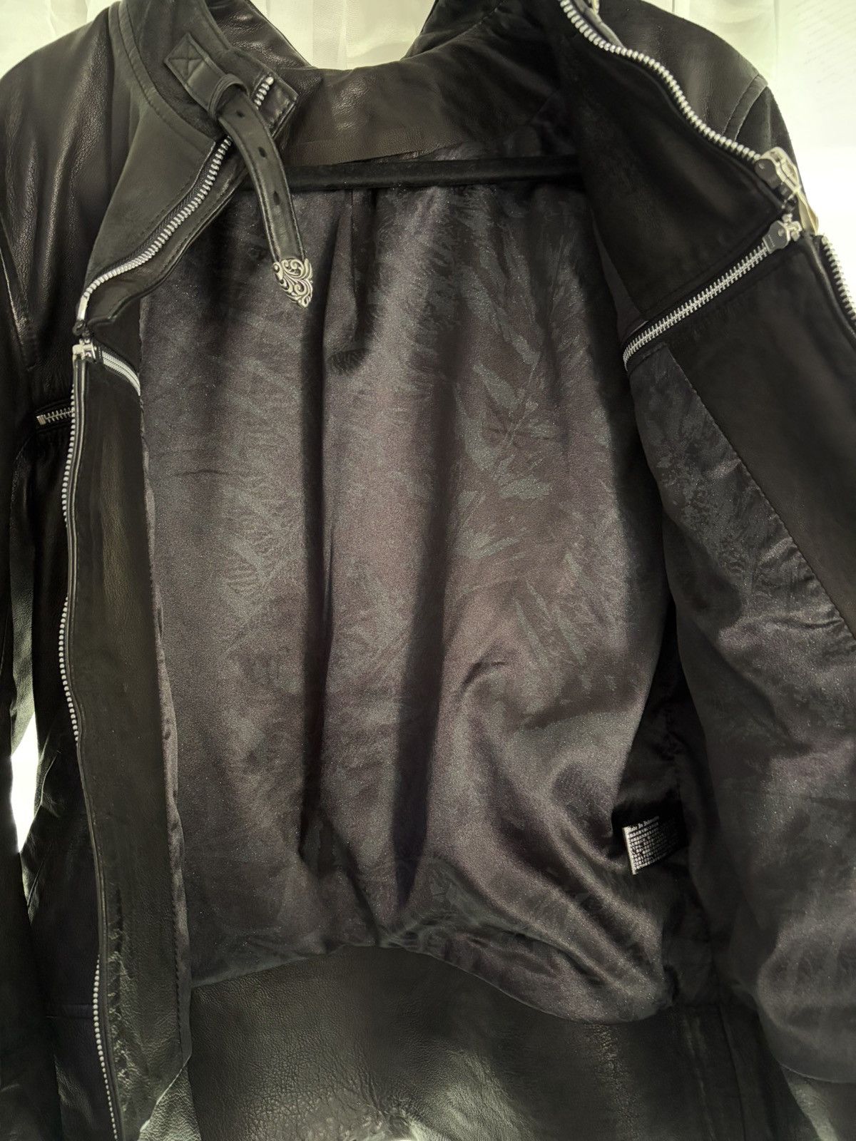 14th Addiction 14th Addiction Black Leather Cross Zip Jacket Size US S / EU 44-46 / 1 - 7 Thumbnail