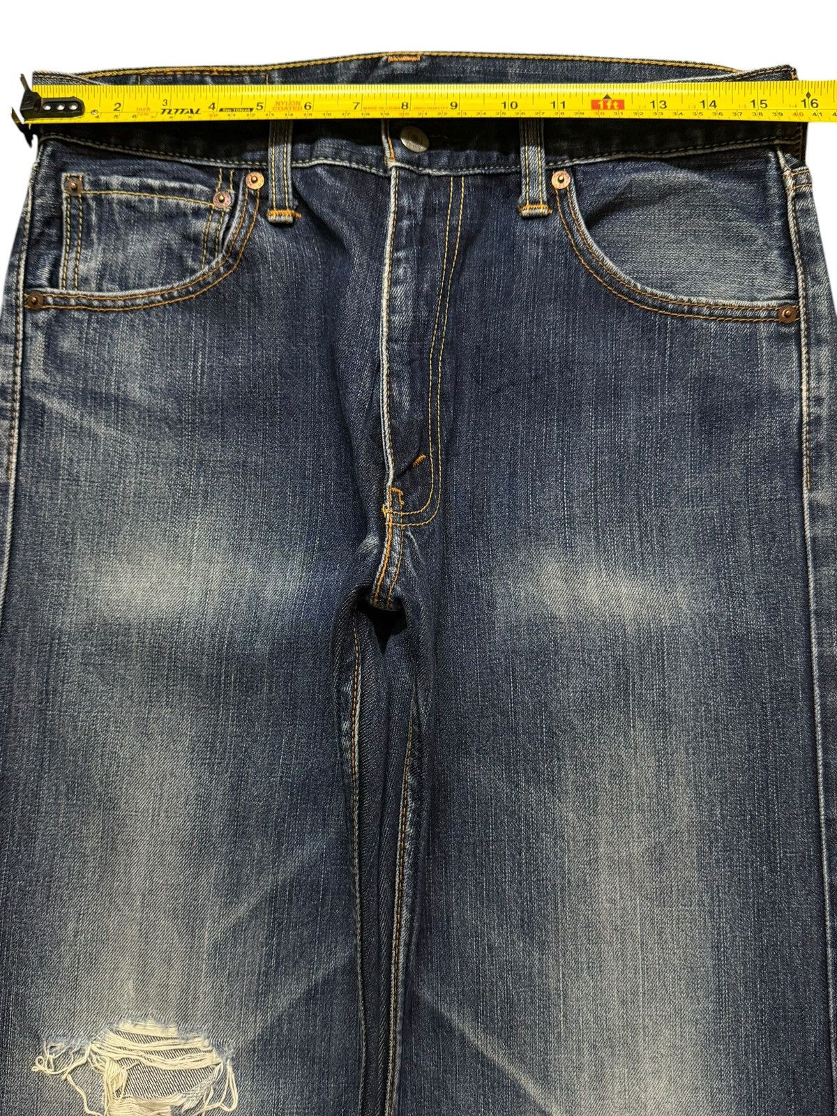 Levi's Vintage Y2K Levis 703 Blue Faded Wash Distressed Wide Leg Size US 31 - 9 Thumbnail