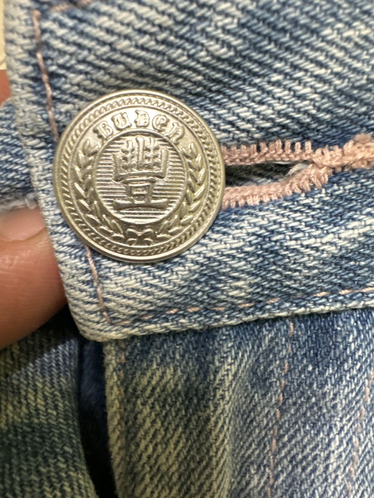 If Six Was Nine Vintage KARAKURI TAMASHI Acid Wash Design Denim Size US 29 - 12 Thumbnail