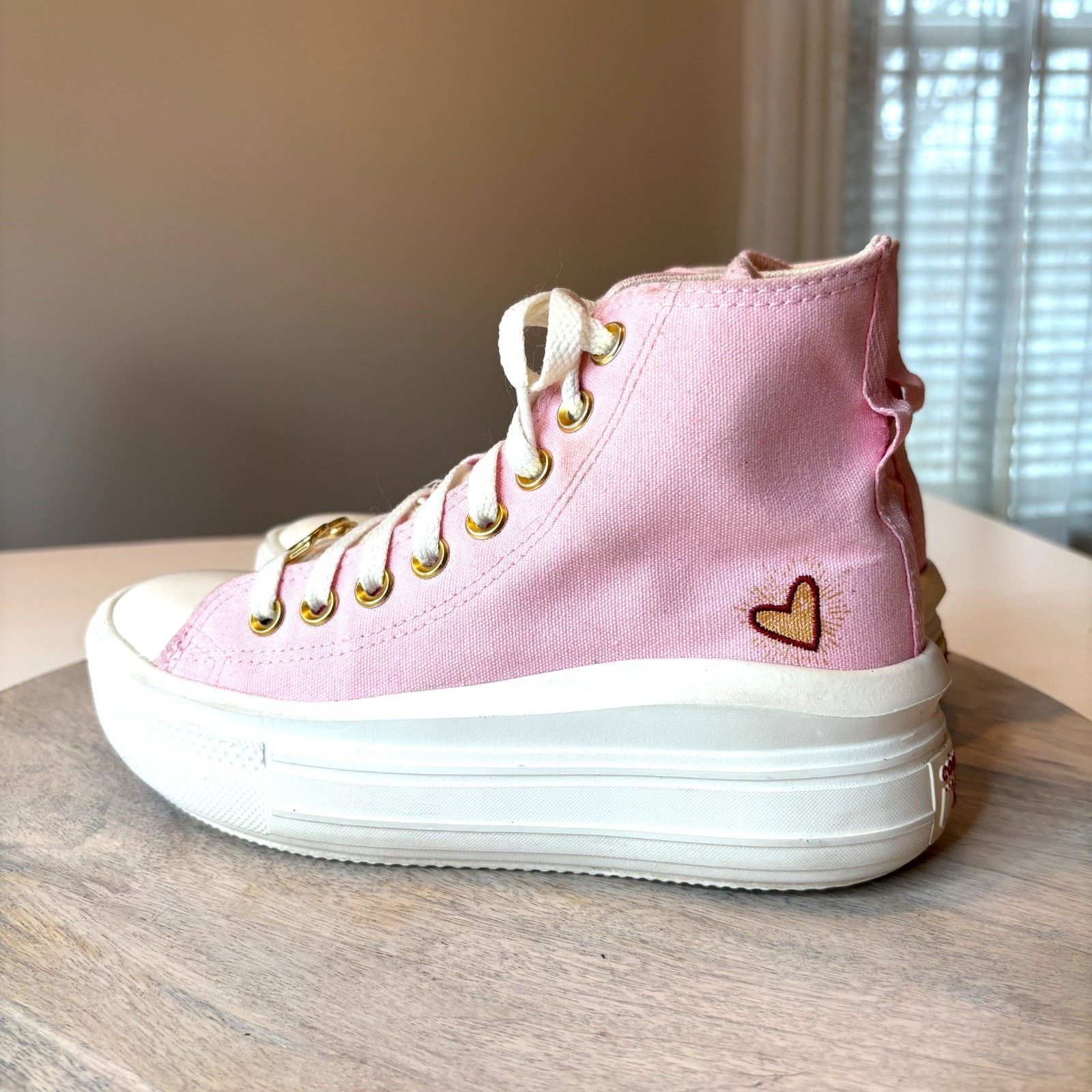 Converse Converse Chuck Taylor Platform Move Pink Heart Sneakers 5.5 Size US 5.5 / IT 35.5 - 2 Thumbnail
