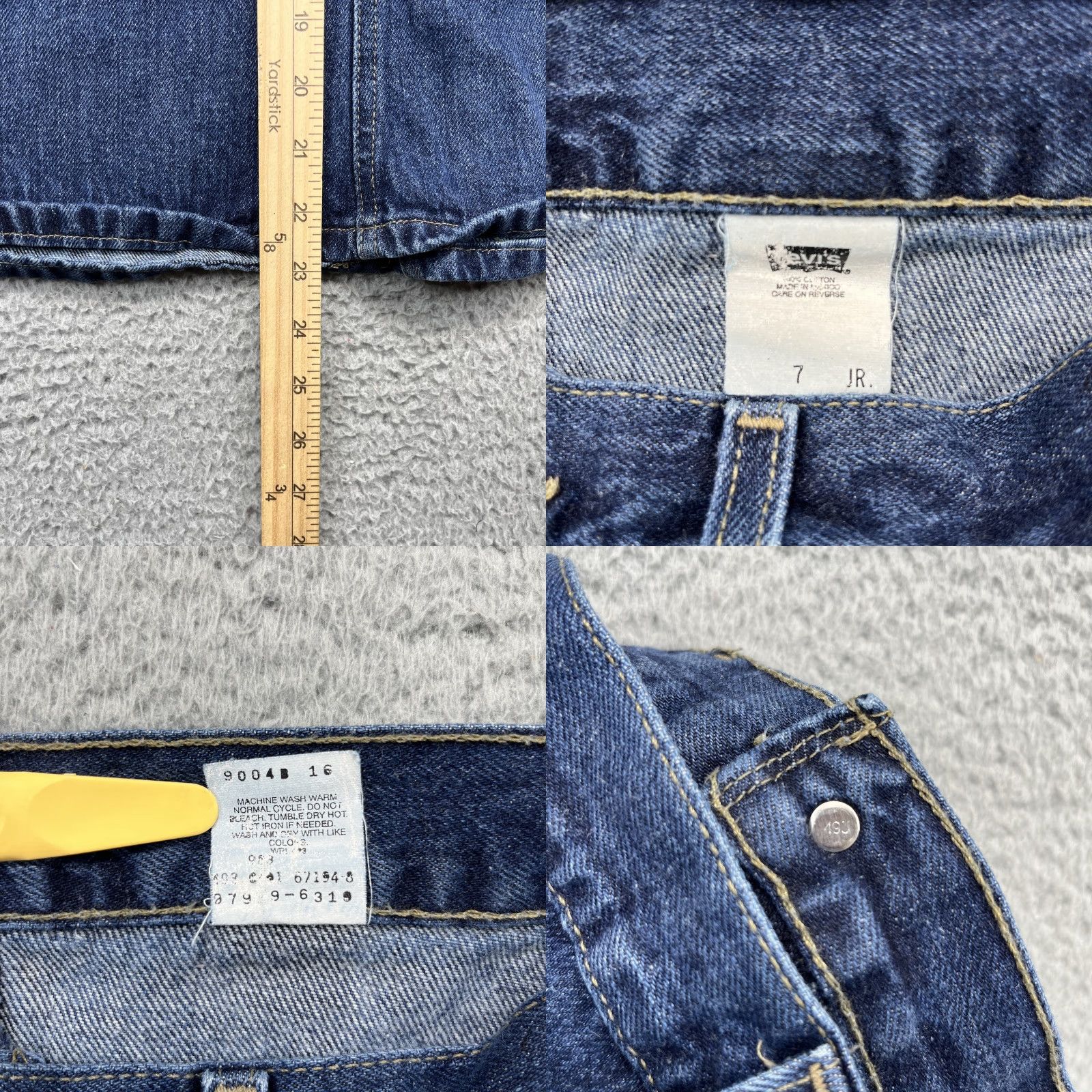 Levi's VINTAGE Levi's Denim Skirt Womens 7 JR Dark Wash Button Fly A-Line Pockets 90s Size 28" / US 6 / IT 42 - 9 Thumbnail