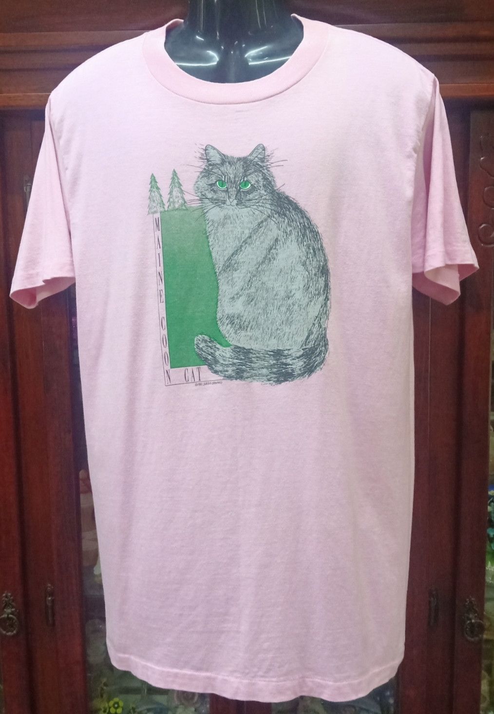 Habitat × Vintage Vintage 80s Maine Coon Cat T-shirt Size US L / EU 52-54 / 3 - 1 Thumbnail