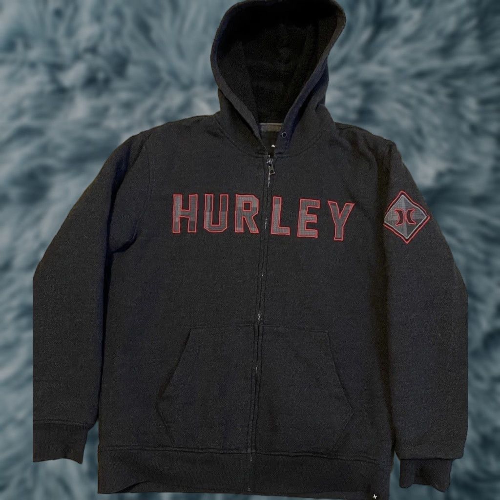 Quiksilver VINTAGE Hurley Zip Hoodie M Black Mens Sweatshirt 90s Y2K Grunge Punk Surf Skate Ocean Pacific Gotcha OP Rusty Retrieved Size US M / EU 48-50 / 2 - 1 Thumbnail