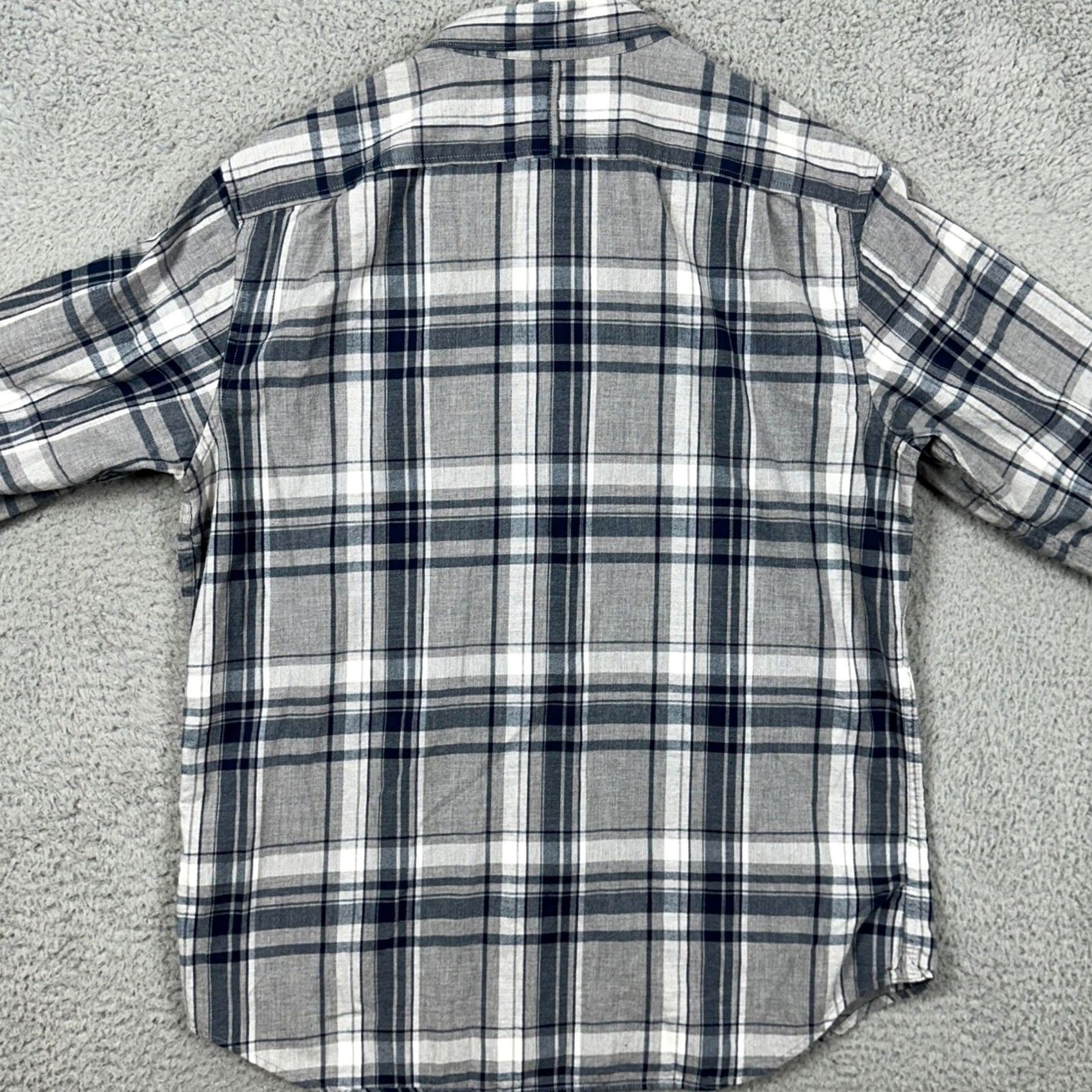 Banana Republic Banana Republic Camden Fit Mens Shirt Luxe Flannel Gray White Plaid Button-Down Casual Wear Fall Spring XS? Size US M / EU 48-50 / 2 - 3 Thumbnail