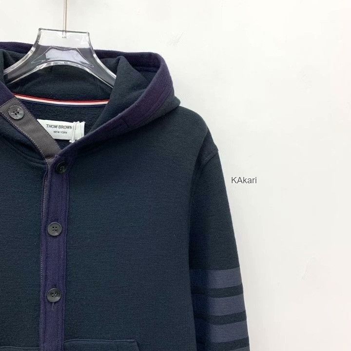 Thom Browne THOM BROWNE Colorblock Four Bar Wool Hooded Jacket Size US S / EU 44-46 / 1 - 3 Thumbnail