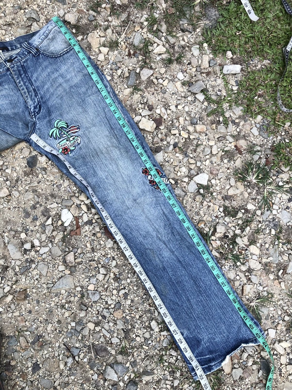 Hypebeast WIDE LEG⚡️⚡️HAWAIIAN STYLE DENIM BY EXHIBITIONIST Size US 32 / EU 48 - 11 Thumbnail