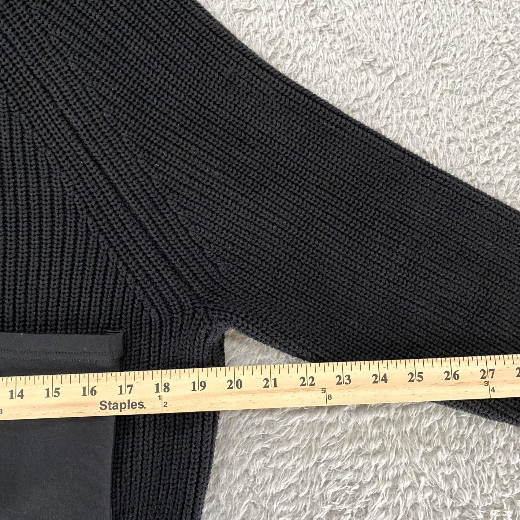 Varley Varley Sweater Jacket Womens XS Delfern Black Rib Knit Funnel Neck Patch Pockets Shirt Size XS / US 0-2 / IT 36-38 - 5 Thumbnail