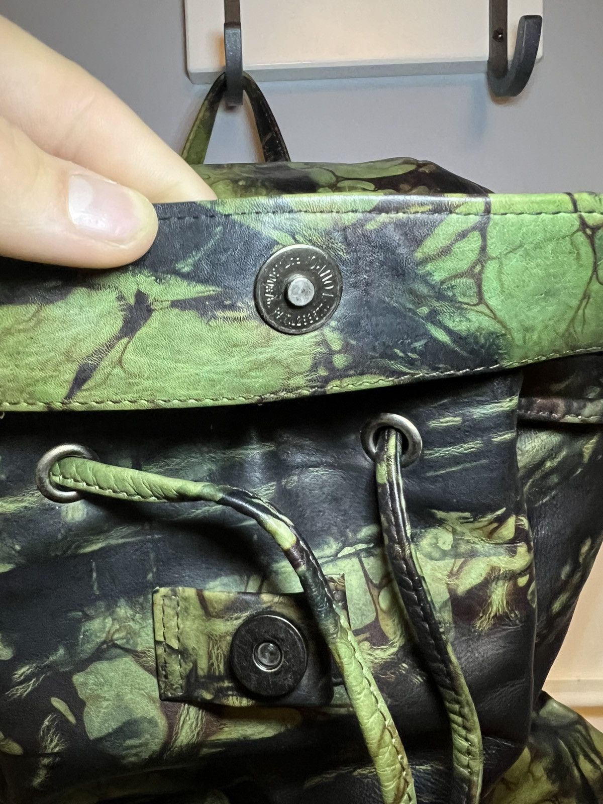 Jean Paul Gaultier Vintage 90s Jean Paul Gaultier Leather Camoflage Backpack Size ONE SIZE - 5 Thumbnail