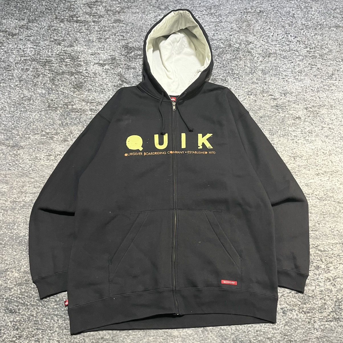 Quiksilver Vintage Y2K Quiksilver Spellout Grunge Skater Zip Up Hoodie Size US XL / EU 56 / 4 - 3 Thumbnail
