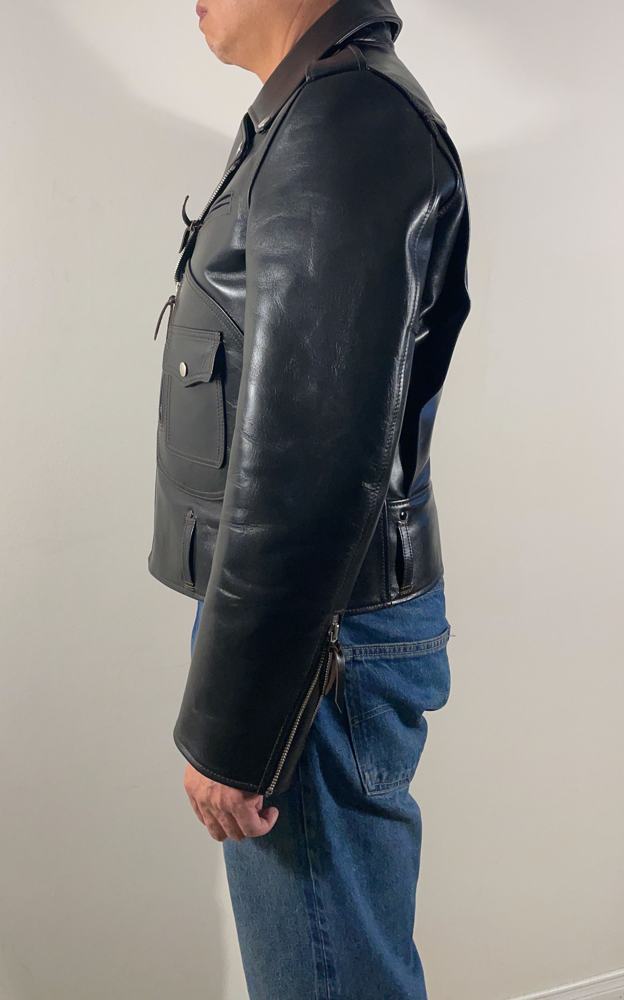 Y'2 Leather Y2 Leather D-Pocket Motorcycle Jacket (HR-55) - Size 42 Size US L / EU 52-54 / 3 - 3 Thumbnail