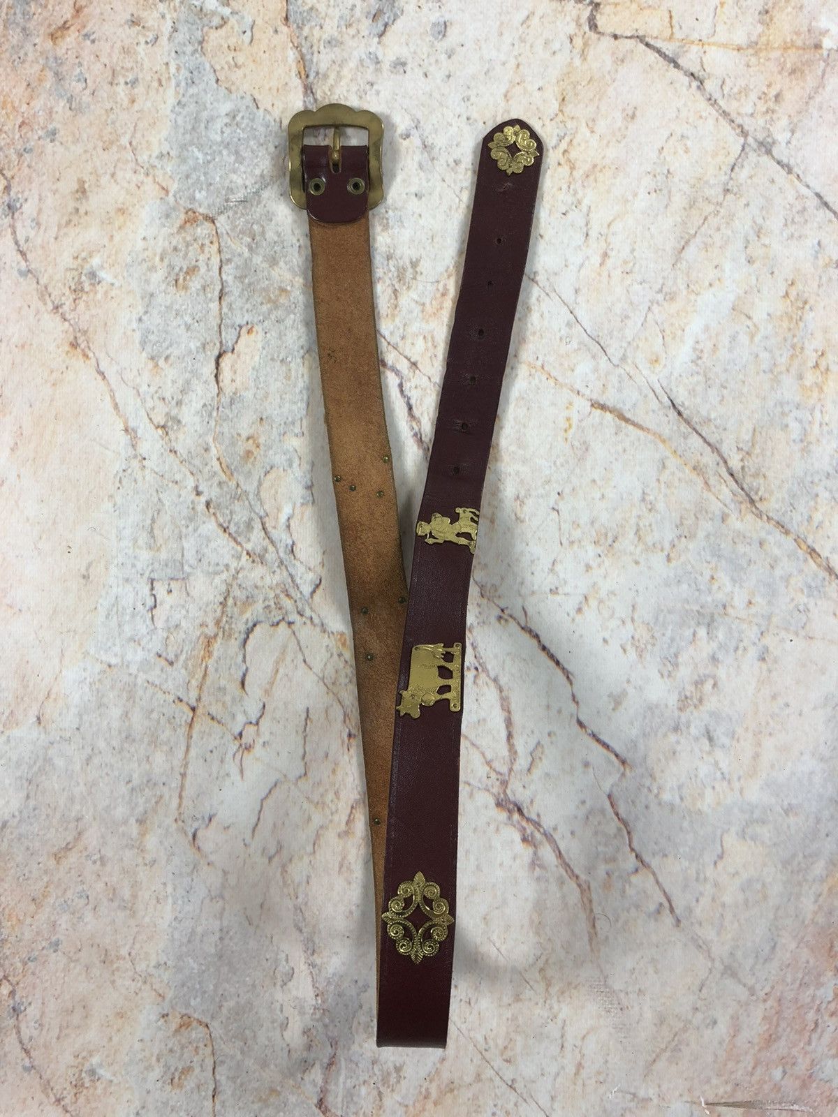 Etro × Vintage Etro cow vintage leather belt Size ONE SIZE - 1 Thumbnail