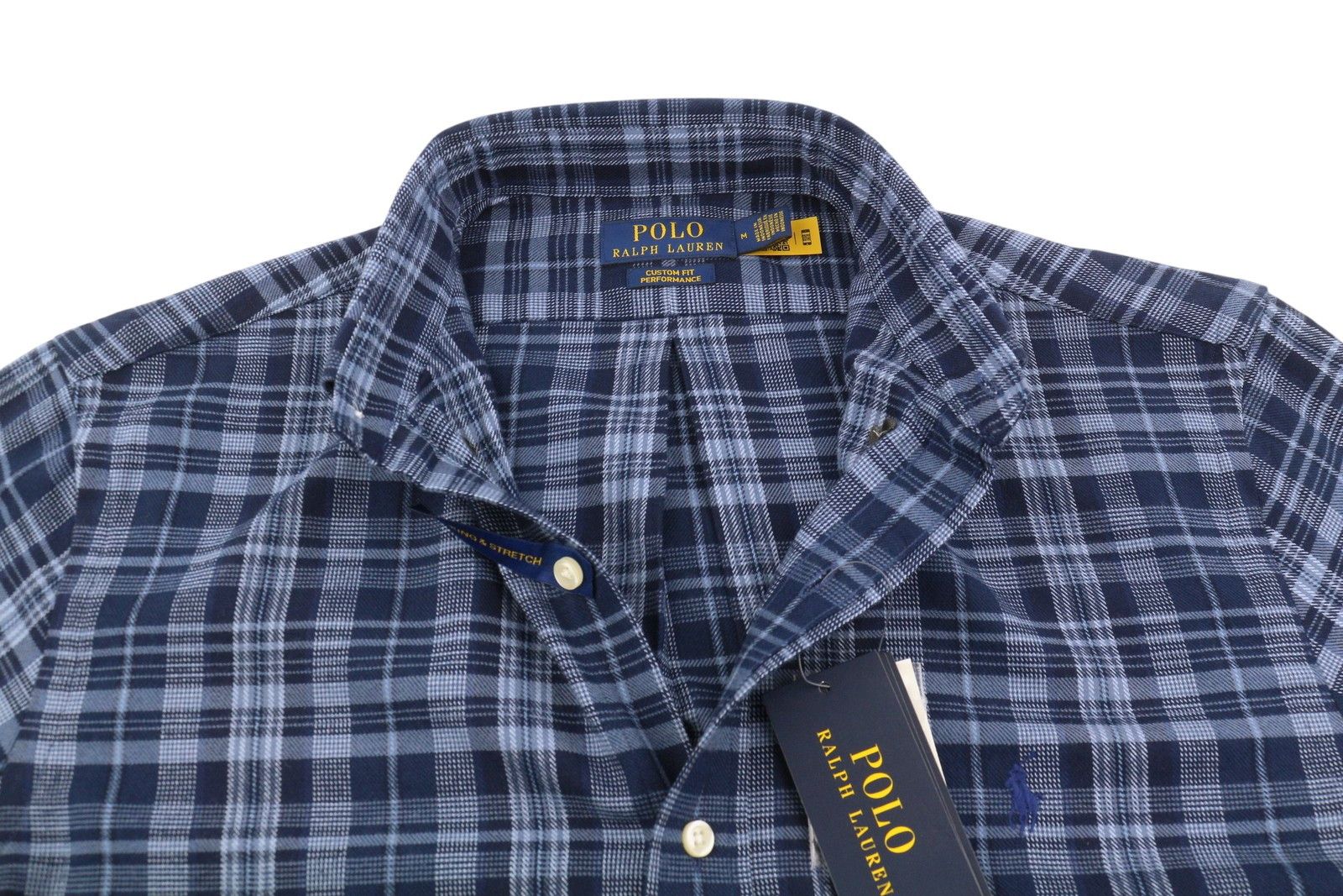 Ralph Lauren M Blue Custom Fit Performance Plaid Button Flannel 87010 Size US M / EU 48-50 / 2 - 4 Thumbnail