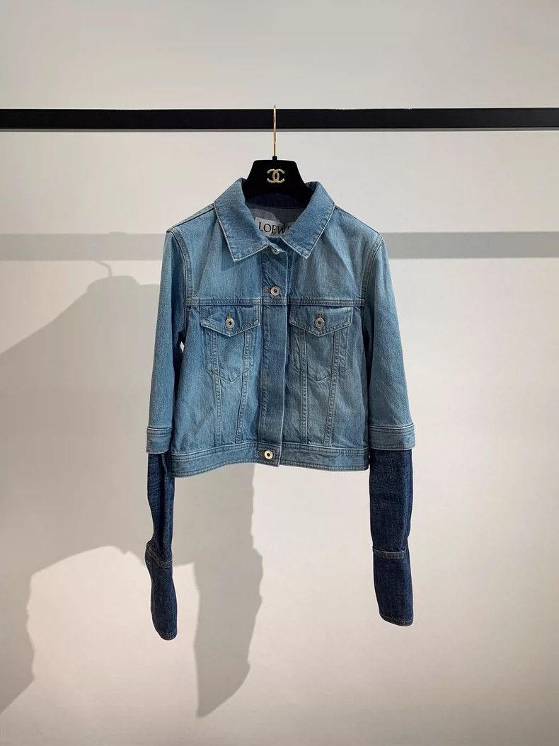 Loewe loewe Cropped panelled denim jacket 2506-Nextarrow Size XS / US 0-2 / IT 36-38 - 2 Thumbnail