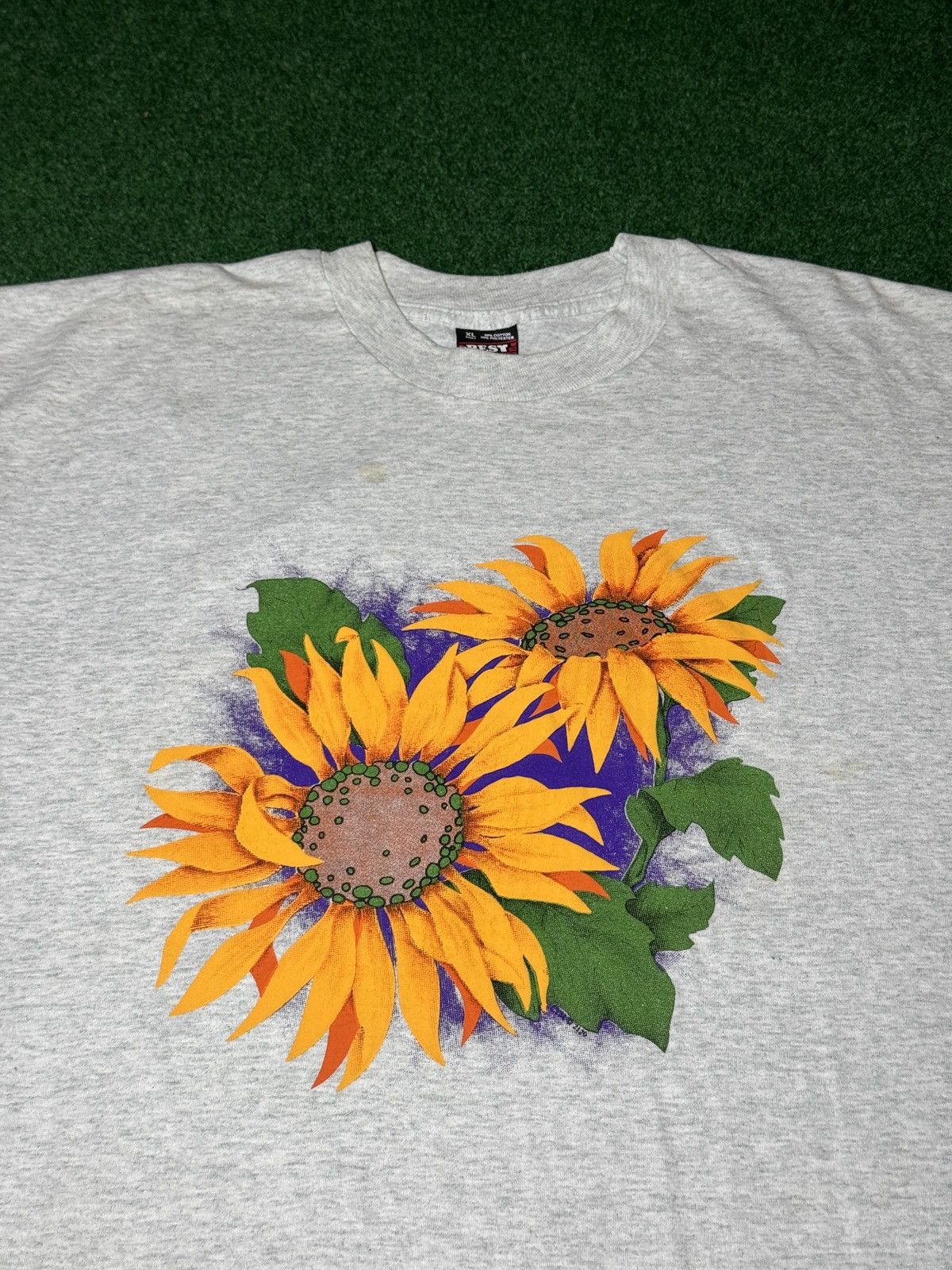 Vintage Sunflower Graphic Vintage 90s Floral Flower XL T Shirt Size US XL / EU 56 / 4 - 2 Thumbnail