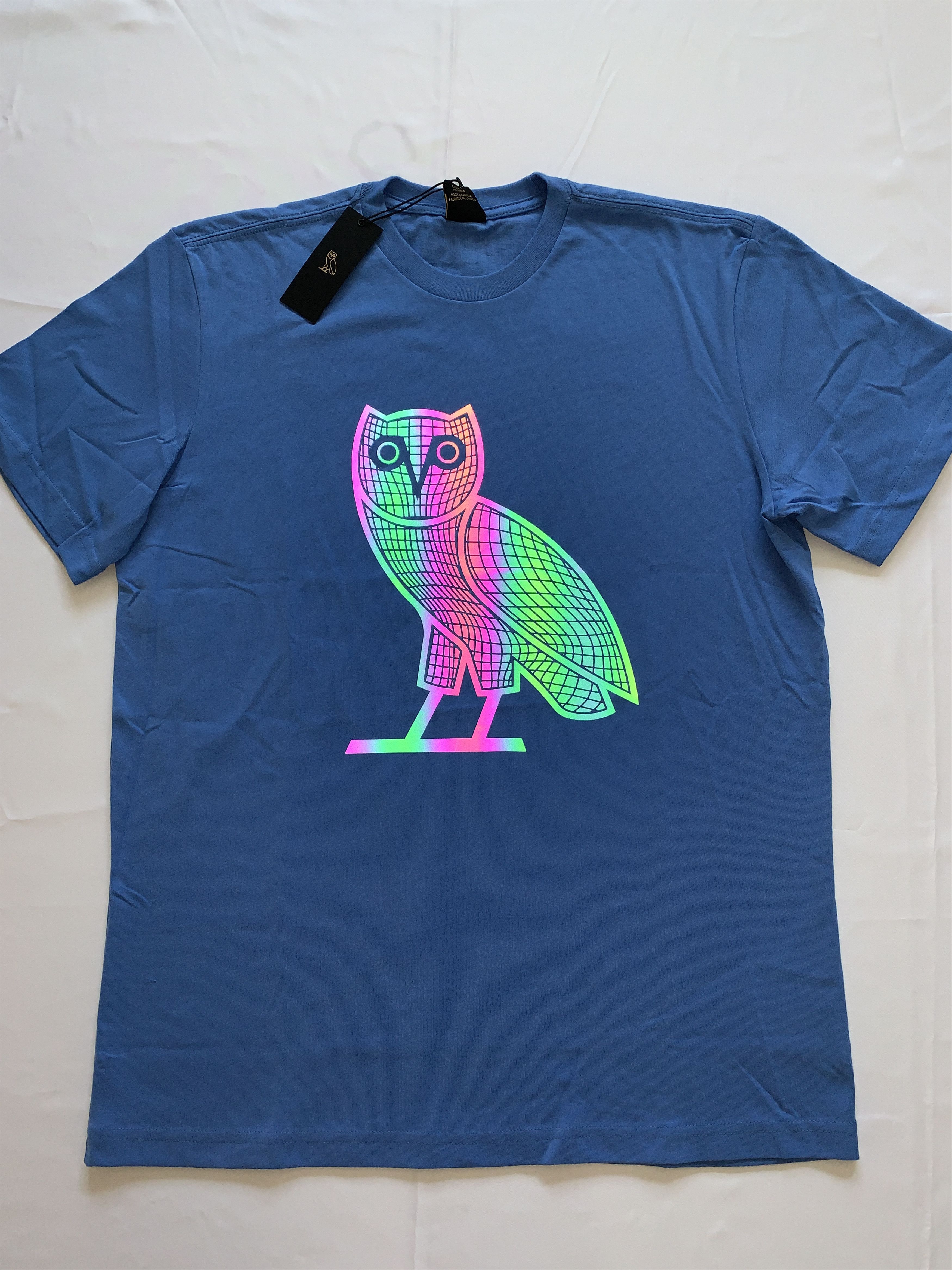 Drake *RARE* OVO Iridescent Grid OG Owl T-shirt Size US XL / EU 56 / 4 - 5 Thumbnail