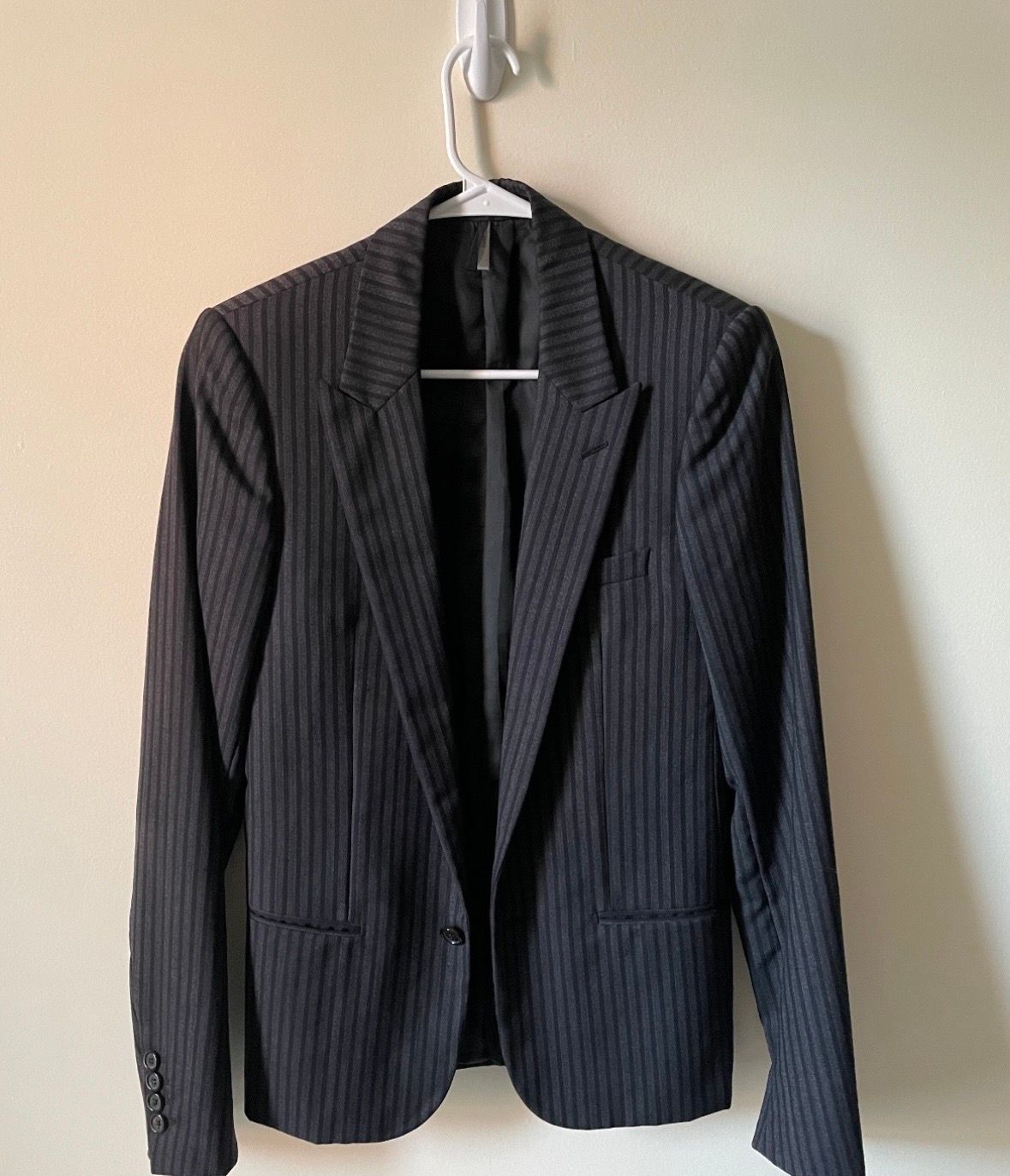 Pre-owned Dior X Hedi Slimane Aw05 “in The Morning” Dior Homme By Hedi Striped Blazer In Black