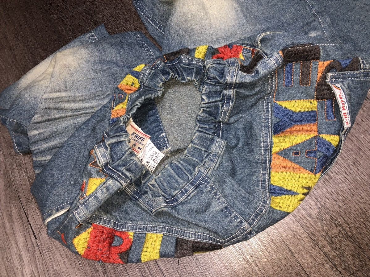 Designer Vintage Kriff Mayer Sport Wear Jeans Patchwork Design Size 34" / US 12 / IT 48 - 25 Thumbnail
