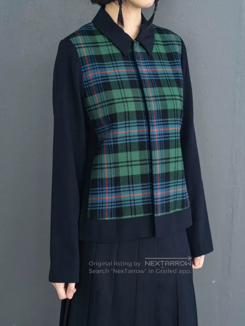 Comme des Garcons Comme Des Garcons Green Check Wool Patchwork Shirt Size XS / US 0-2 / IT 36-38 - 5 Thumbnail