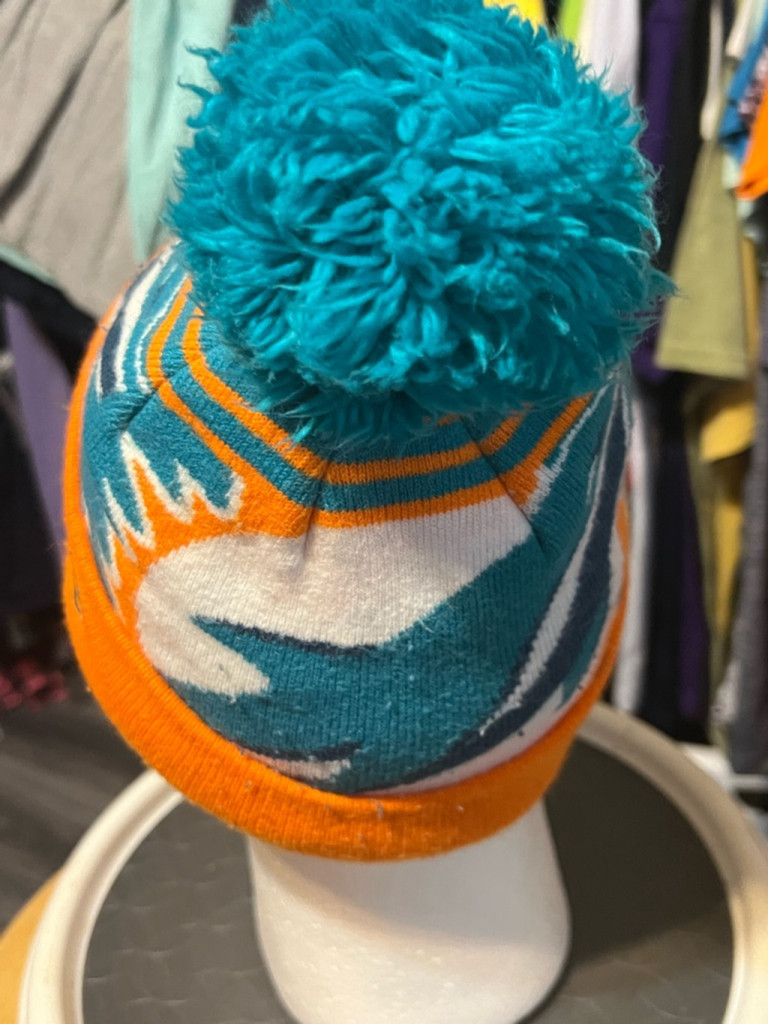 New Era Unisex New Era Miami Dolphins Beanie Hat Orange Teal Size ONE SIZE - 3 Thumbnail